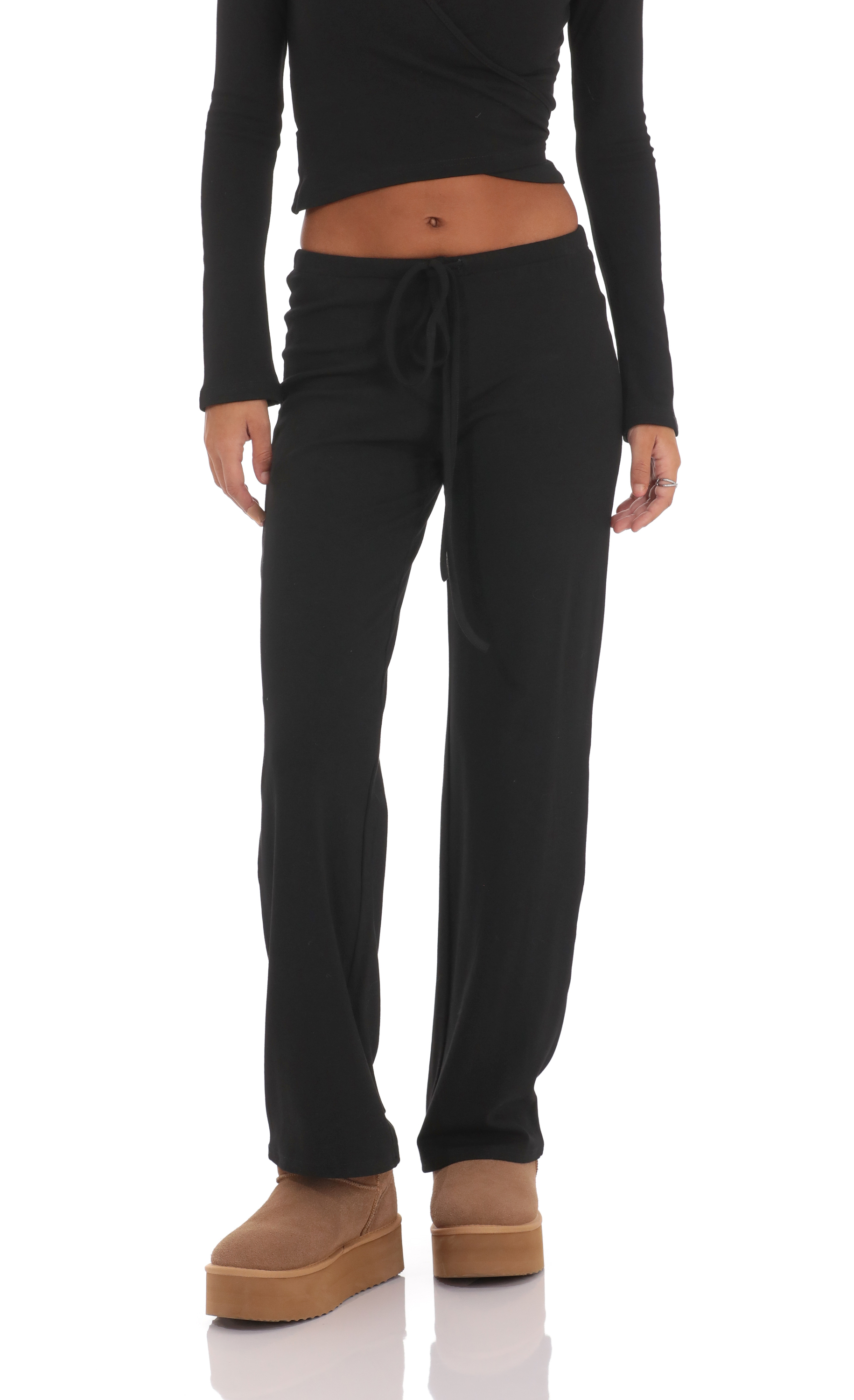 Two Piece Wrap Set in Black-My Sky Diva