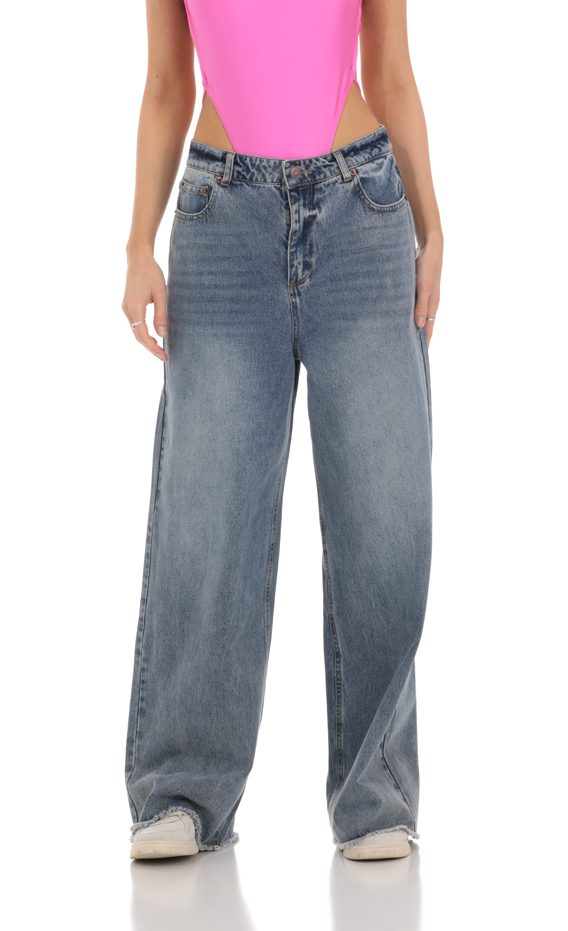 Extra Wide Jeans in Denim-My Sky Diva