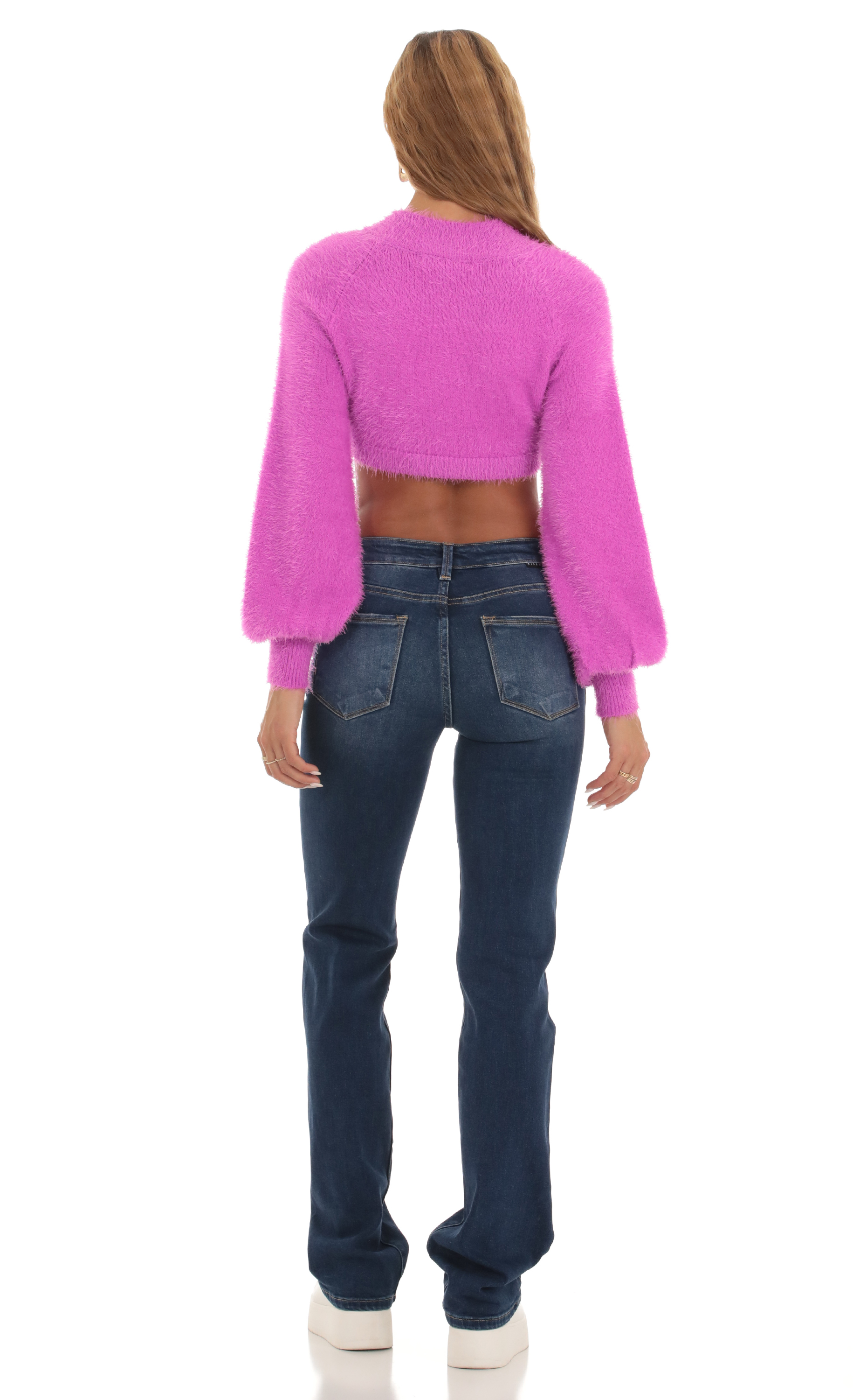 Knit Mock Neck Jumper in Magenta-My Sky Diva