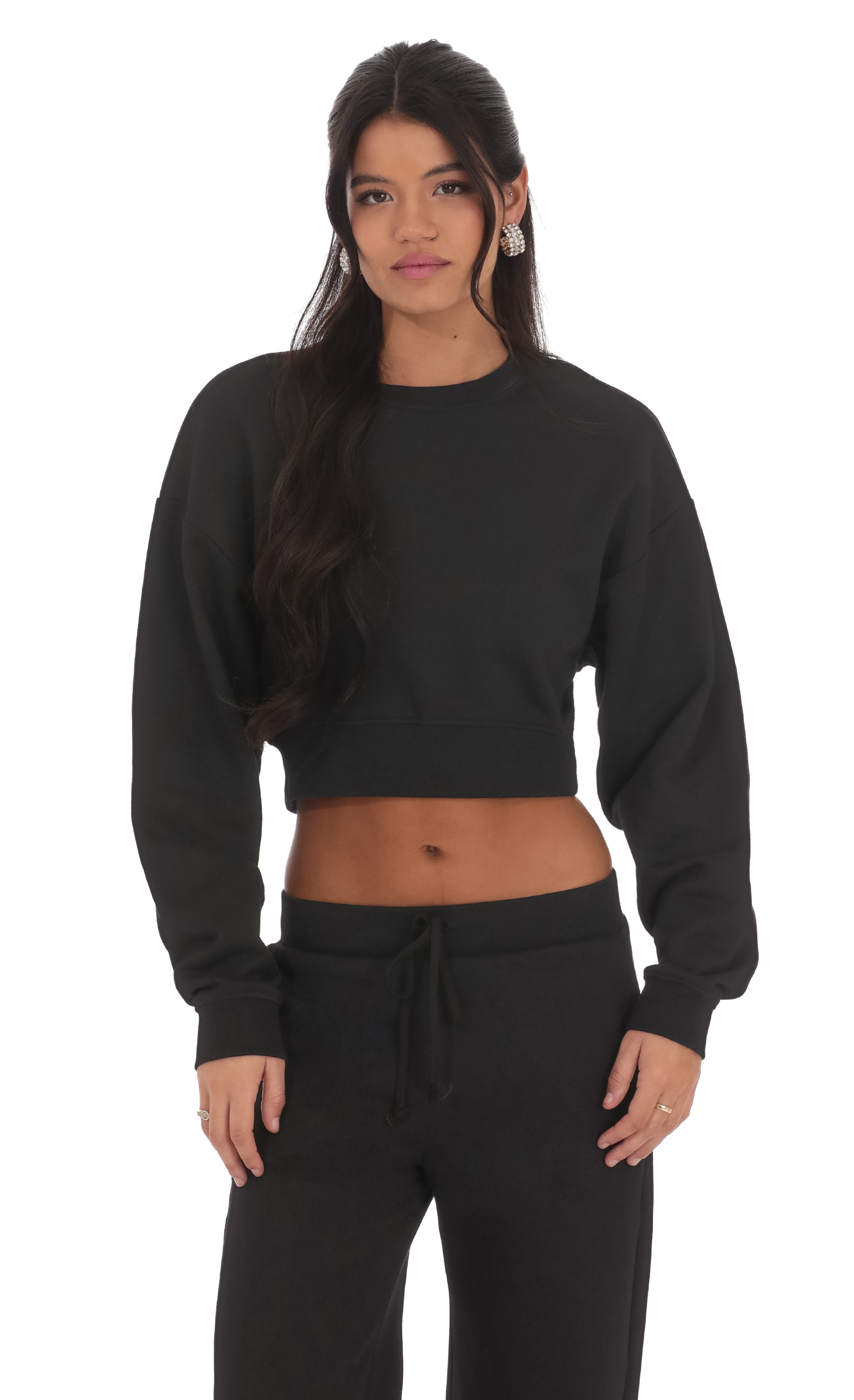 Cropped Jumper in Black-My Sky Diva