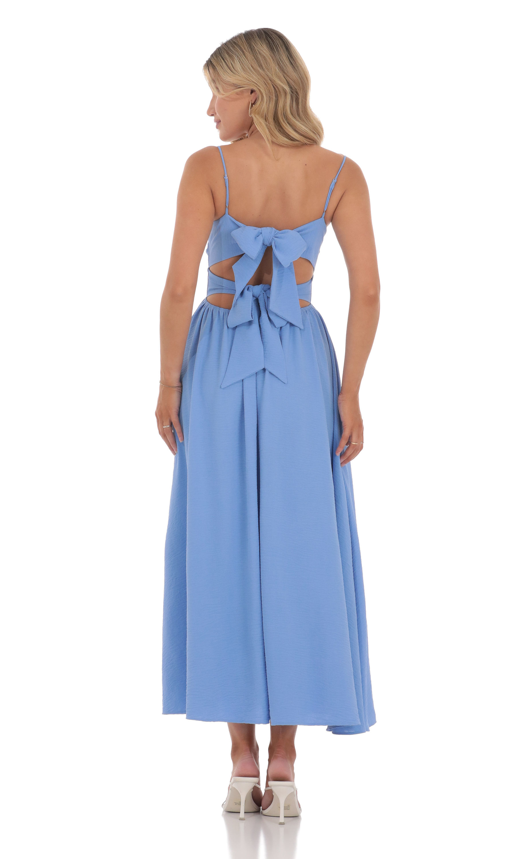 Front Twist Midi Dress in Blue-My Sky Diva