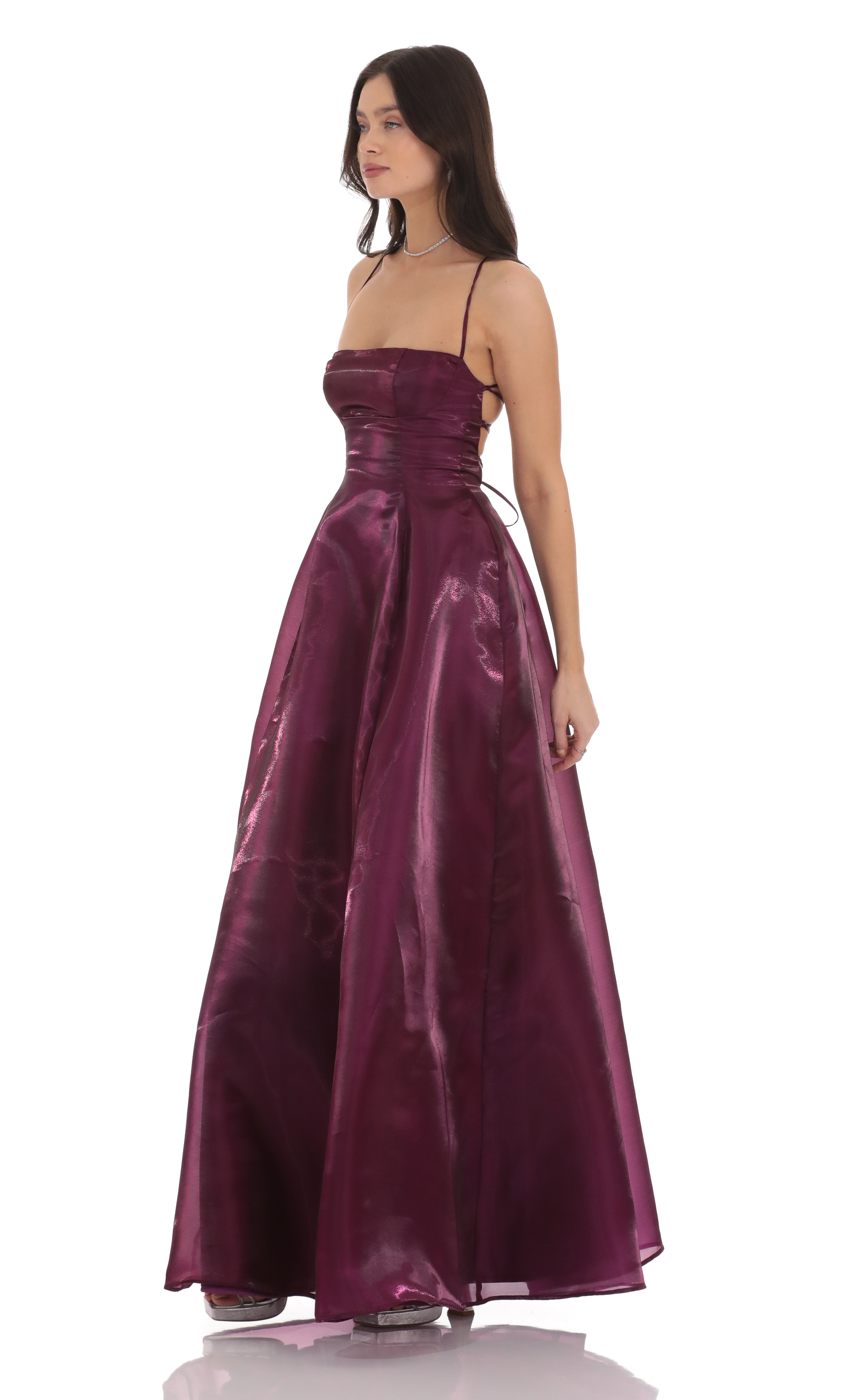 Sheen Fit and Flare Maxi Dress in Purple-My Sky Diva