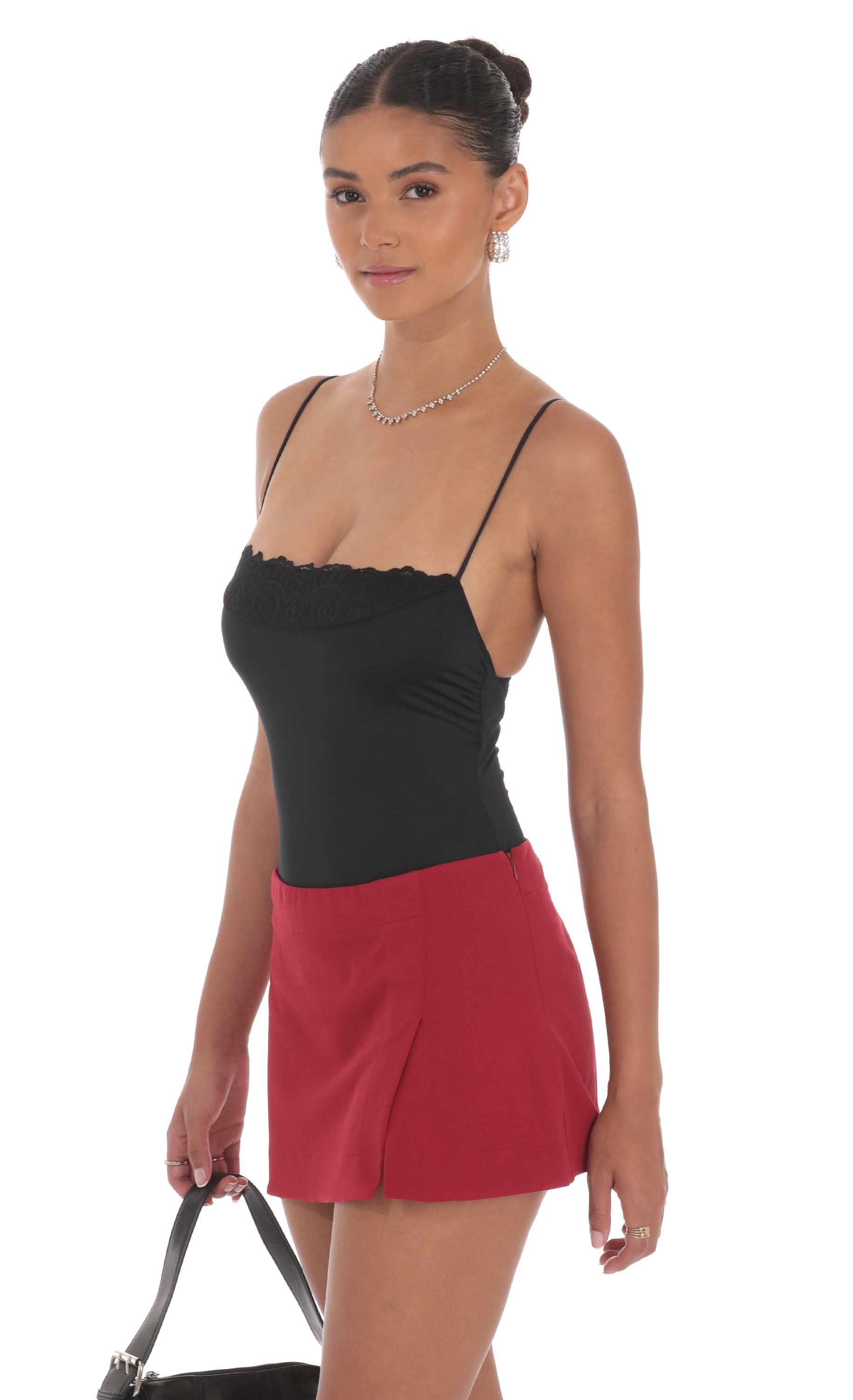 Lace Bust Bodysuit in Black-My Sky Diva