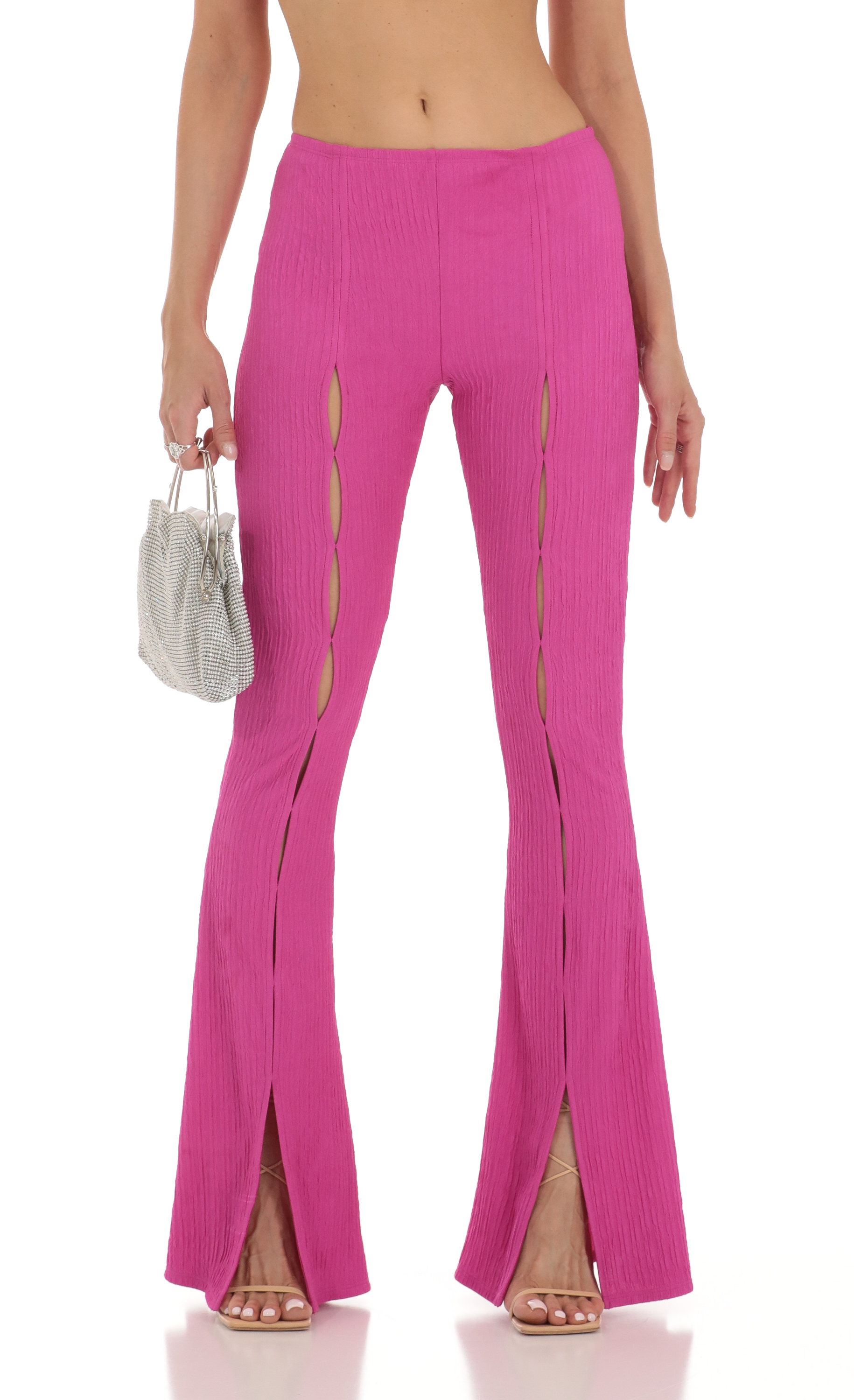 Crinkle Two Piece Set in Pink-My Sky Diva