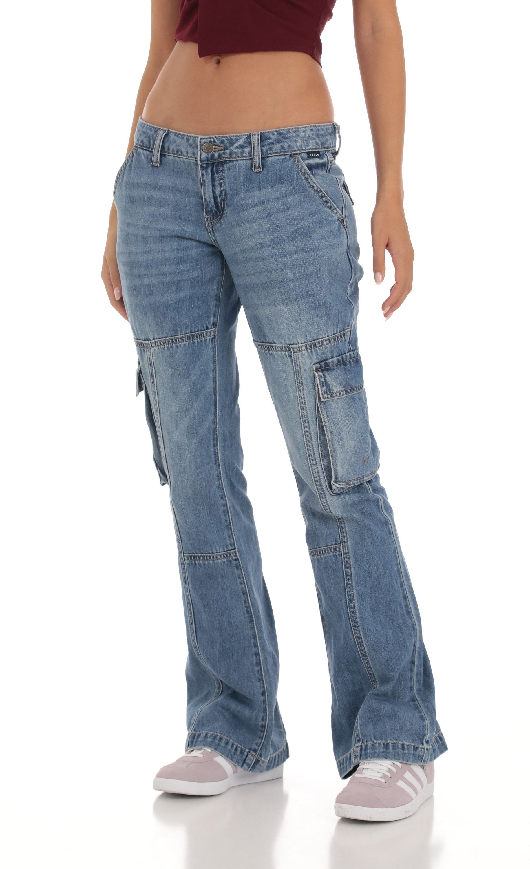 Cargo Jeans in Denim-My Sky Diva