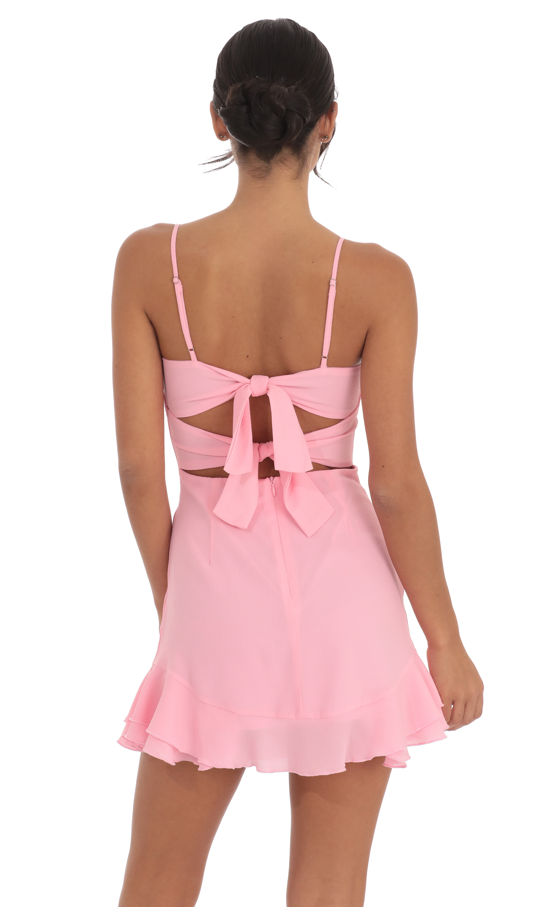 Ruffle Dress in Pink-My Sky Diva