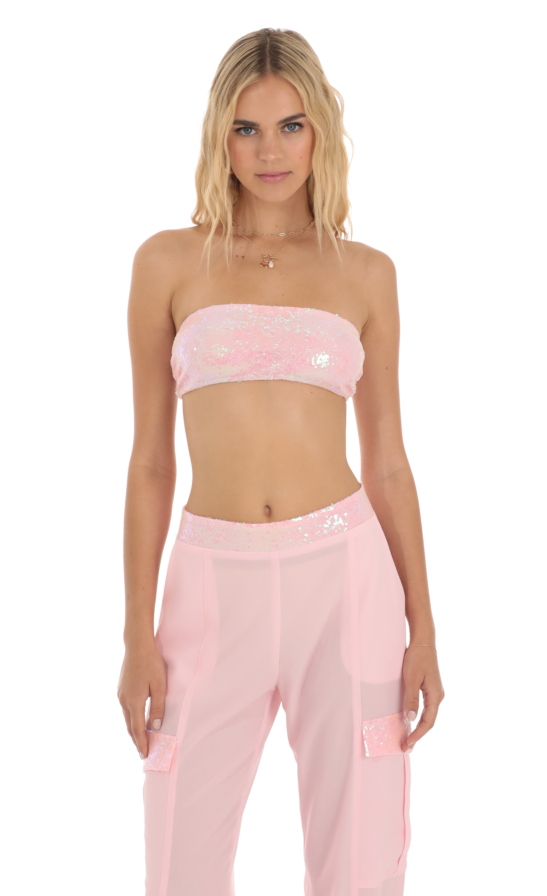 Sequin Two Piece Set in Pink-My Sky Diva