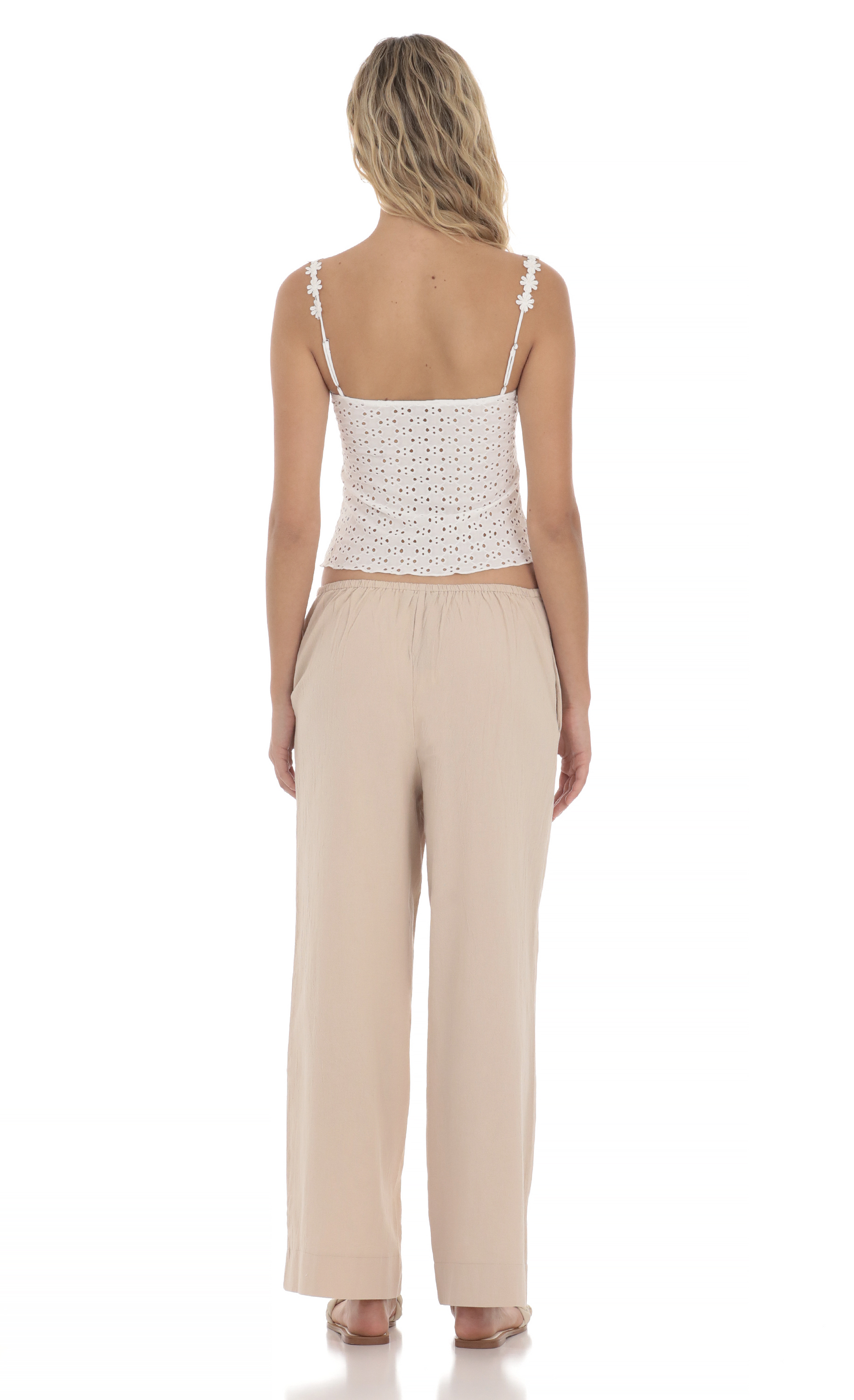 Low Rise Straight Pants in Light Brown-My Sky Diva