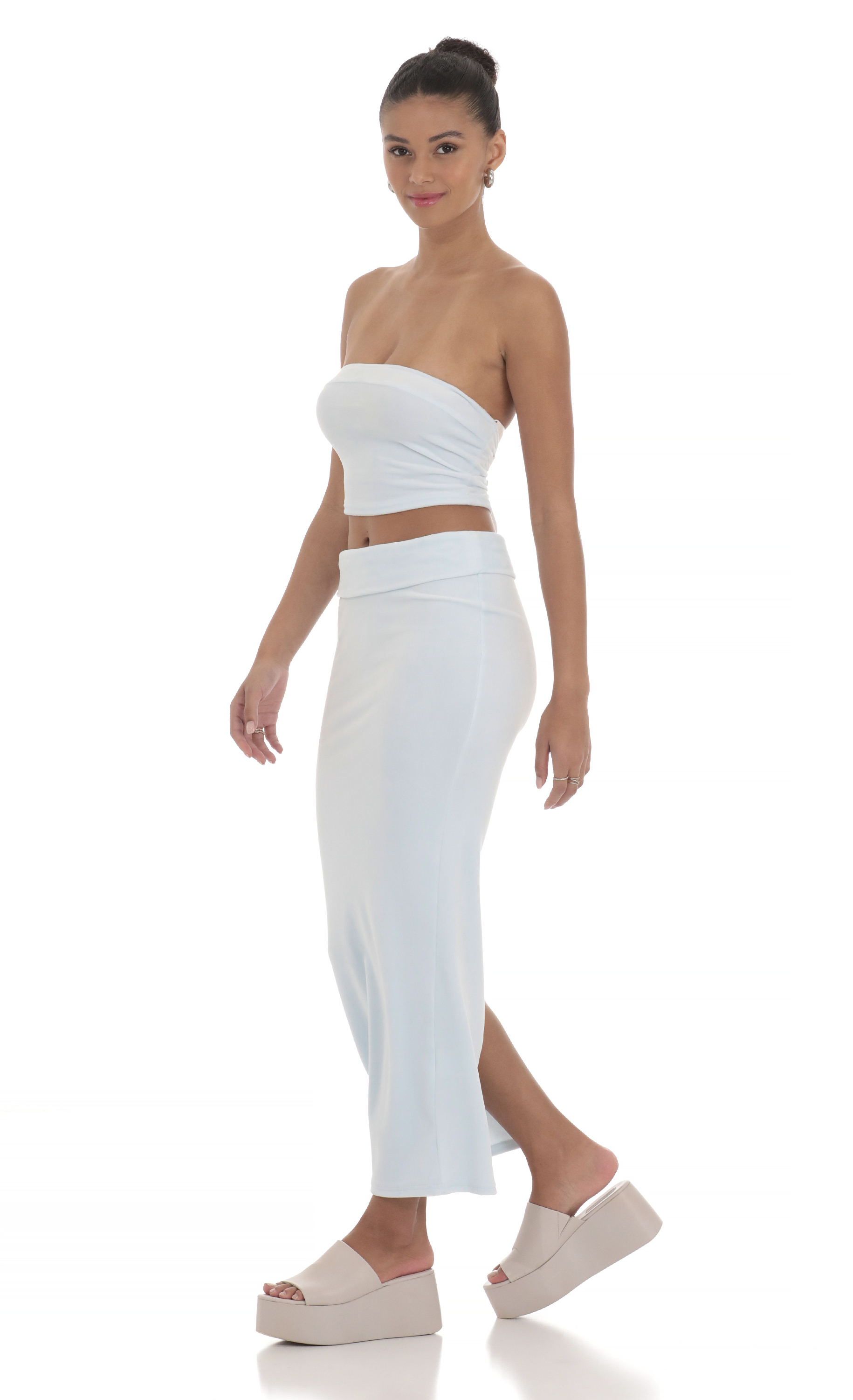 Velour Two Piece Set in Light Blue-My Sky Diva