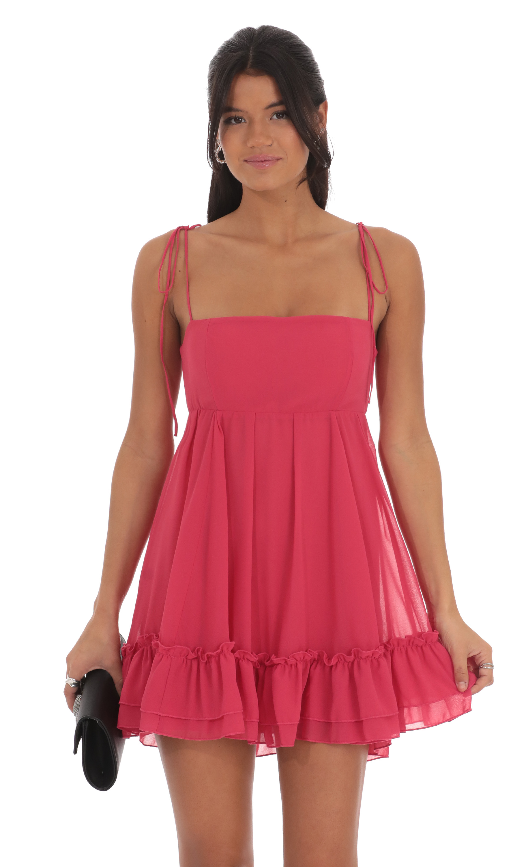 Chiffon Baby Doll Dress in Magenta-My Sky Diva