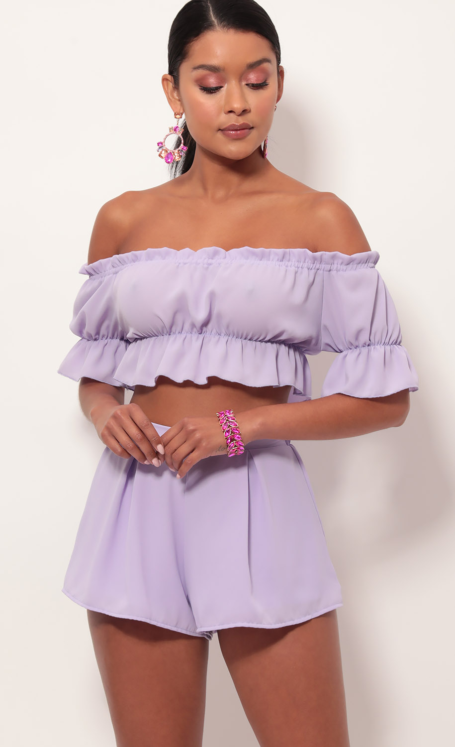 Two Piece Set In Lavender-My Sky Diva