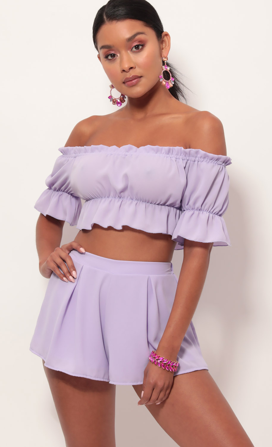 Two Piece Set In Lavender-My Sky Diva