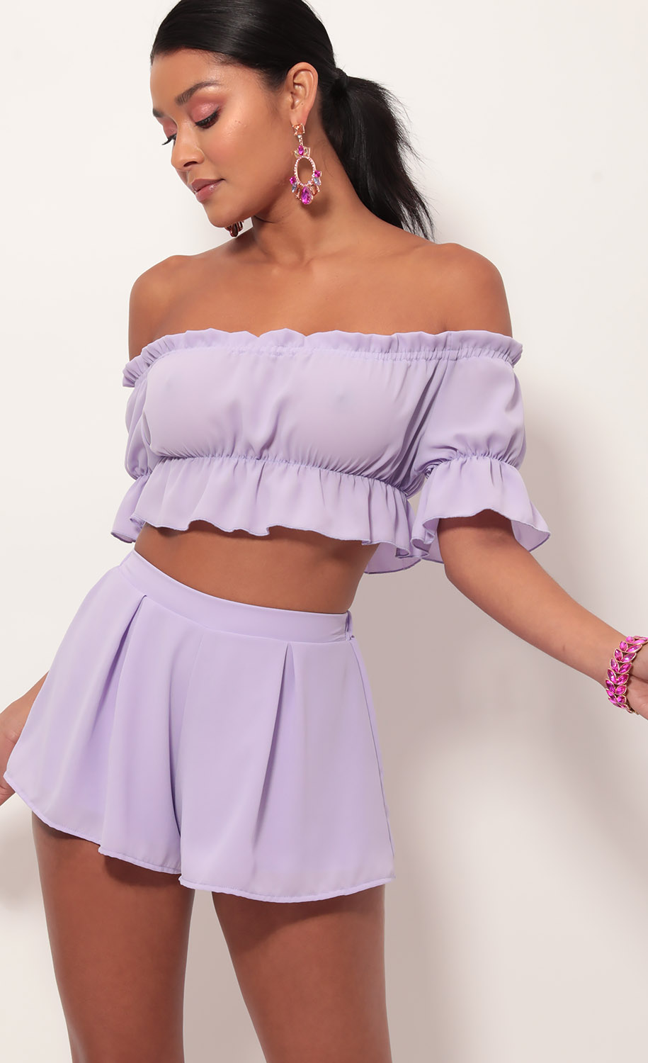 Two Piece Set In Lavender-My Sky Diva