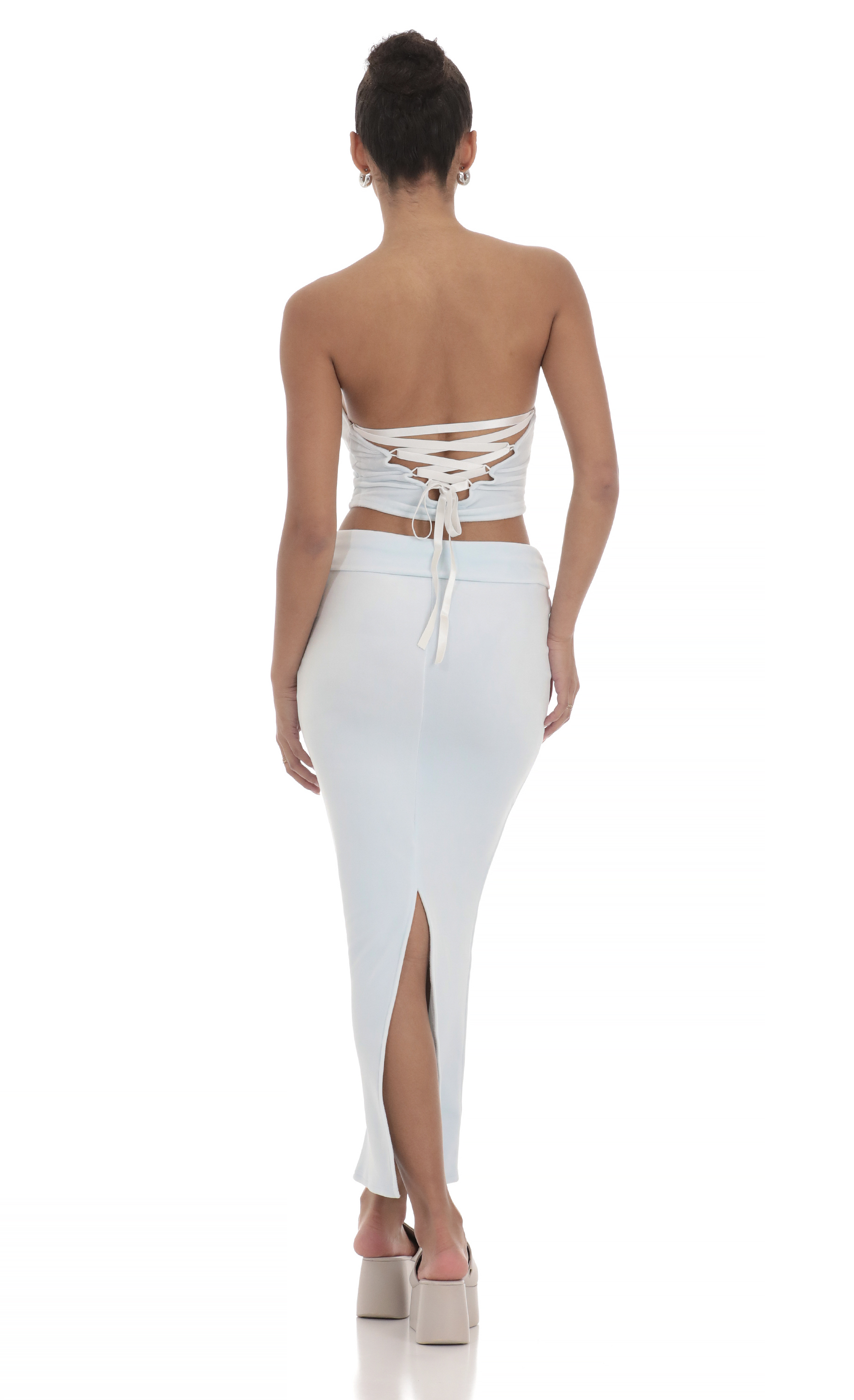 Velour Two Piece Set in Light Blue-My Sky Diva