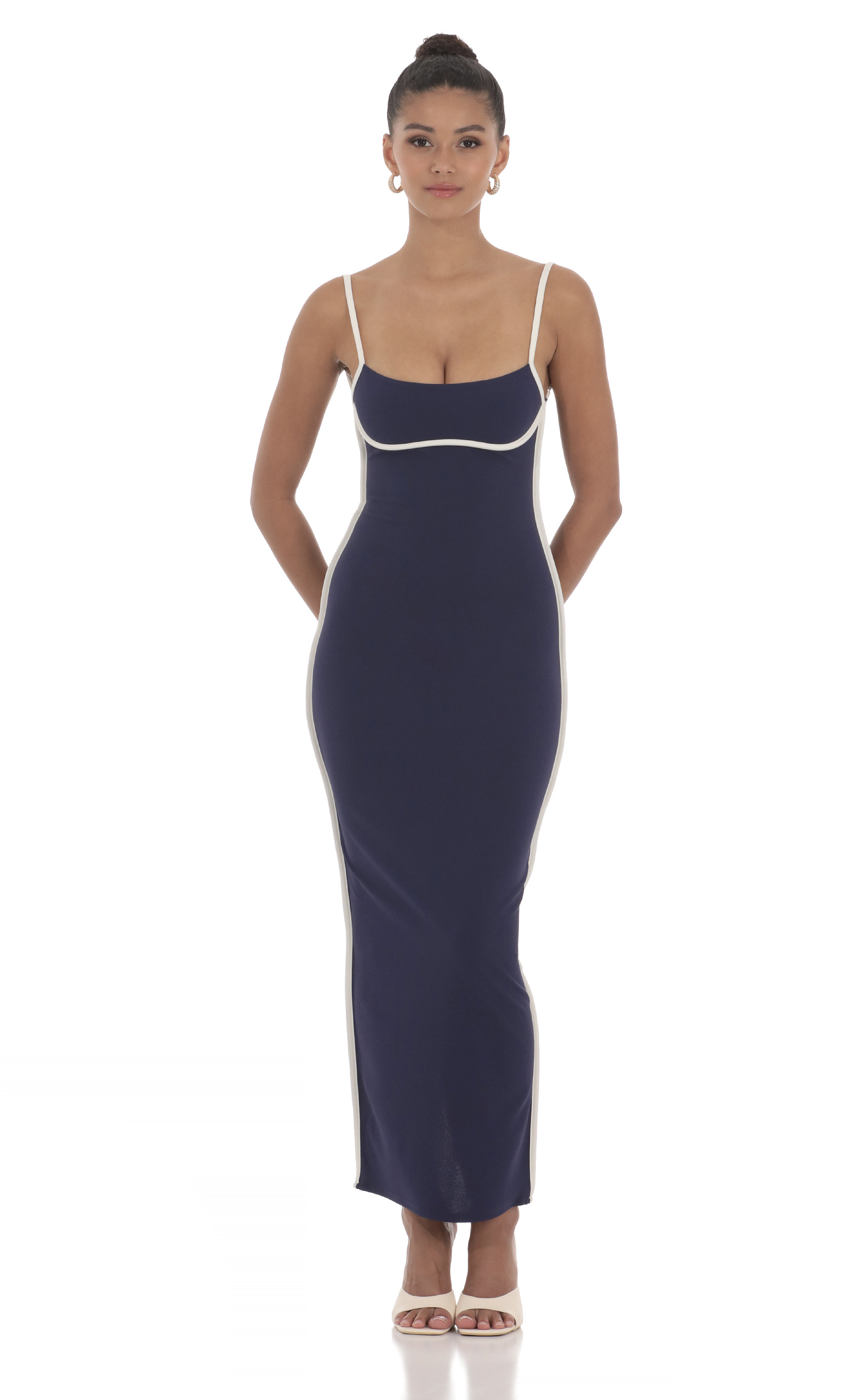 Outline Maxi Dress in Navy-My Sky Diva