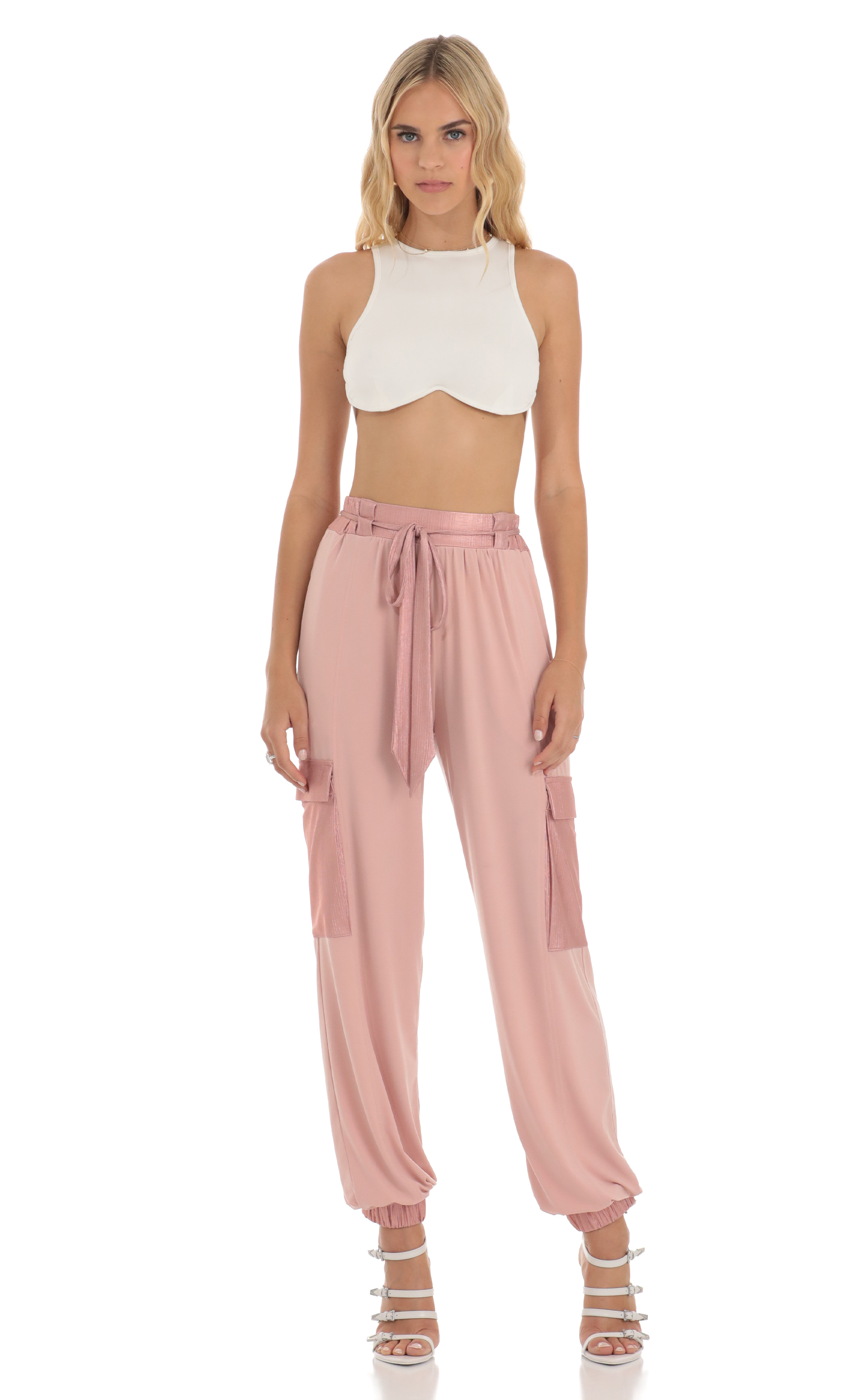 Shimmer Pants in Pink-My Sky Diva