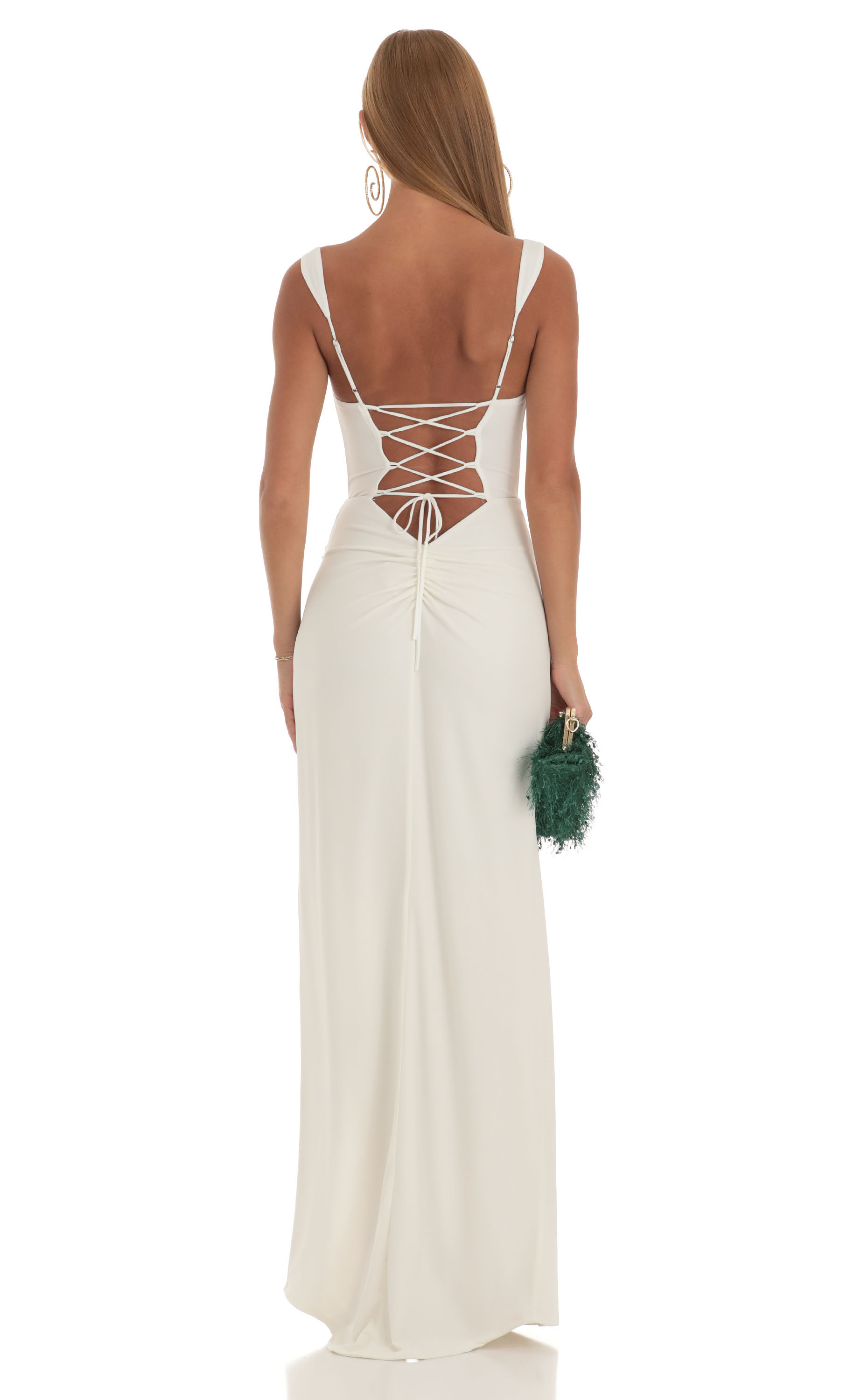 Lace Maxi Dress in Ivory-My Sky Diva