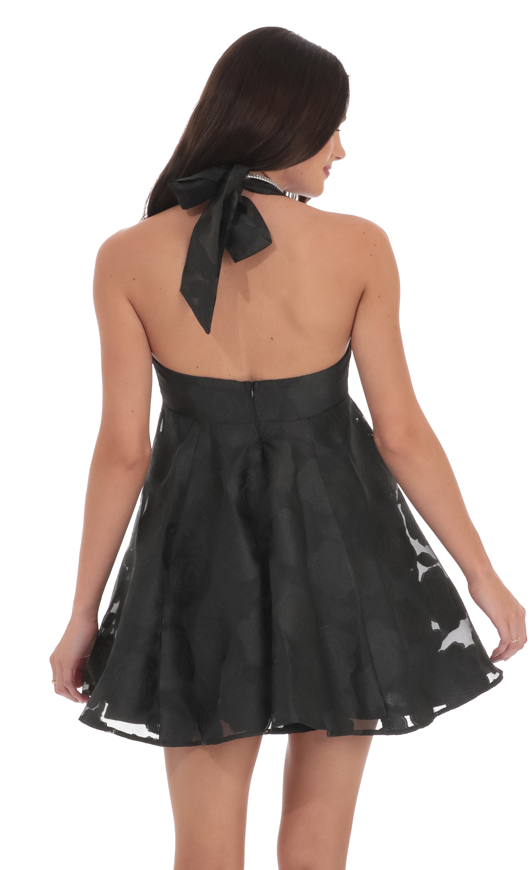 Floral Flare Babydoll Dress in Black-My Sky Diva