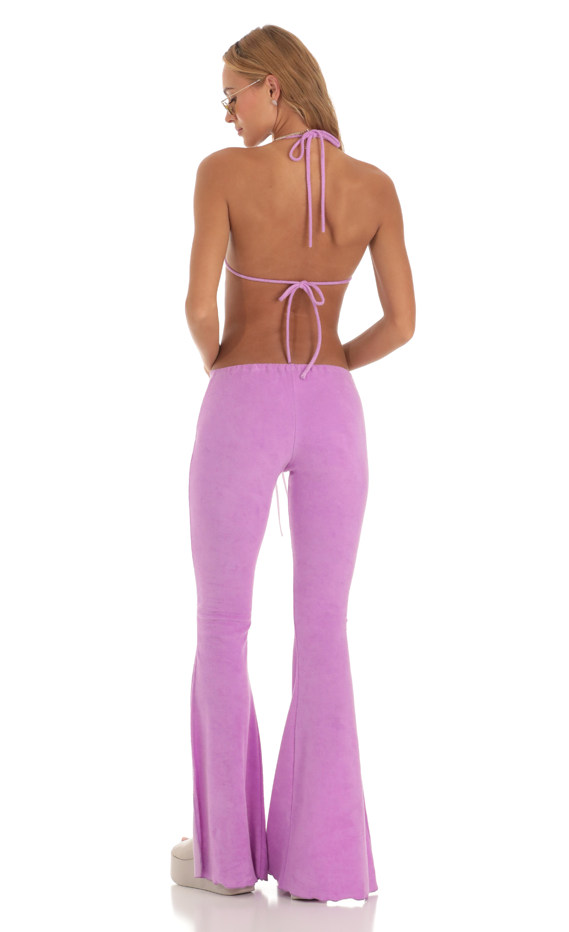 Floral Two Piece Pant Set in Purple-My Sky Diva