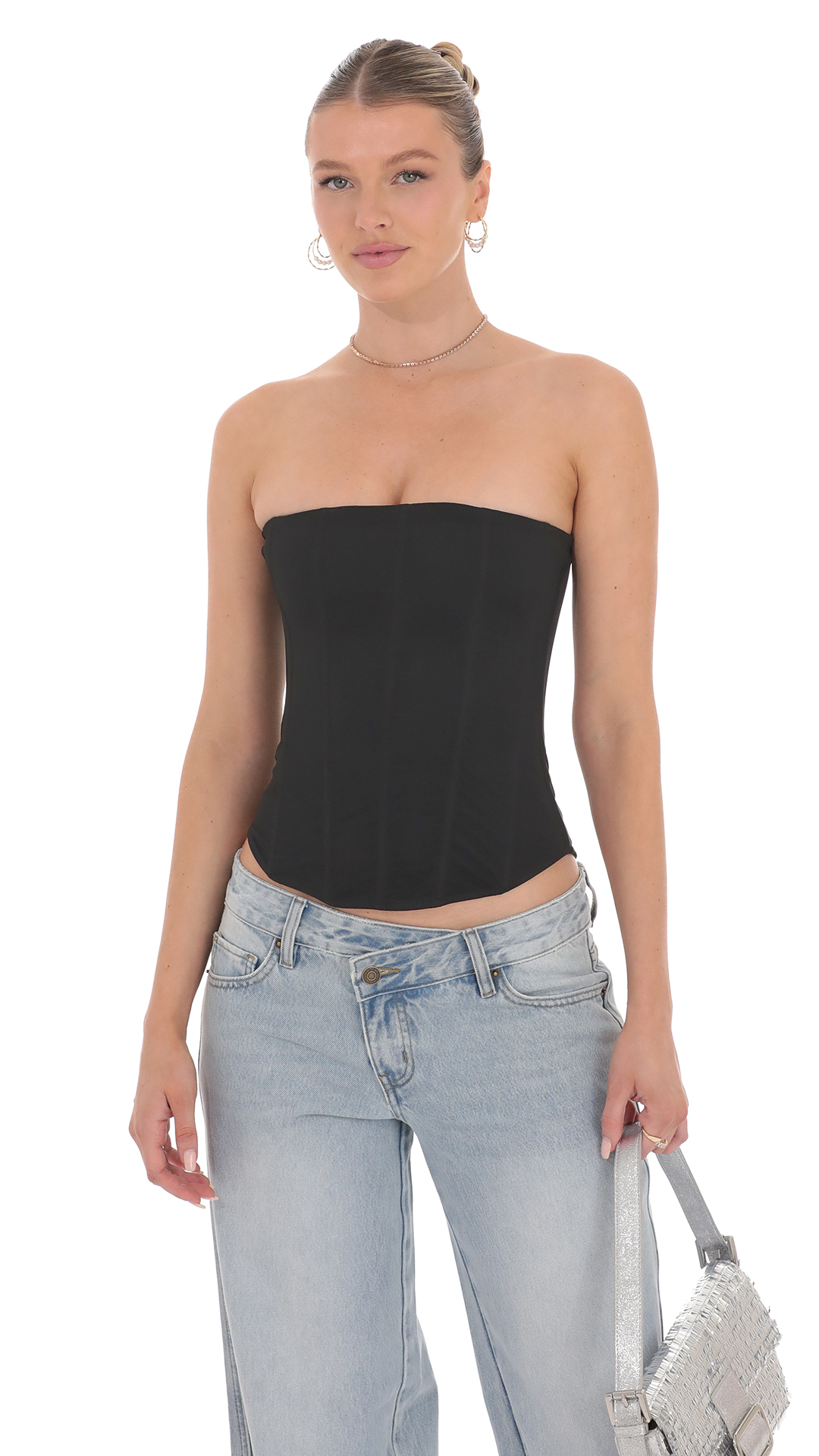 Strapless Corset Top in Black-My Sky Diva