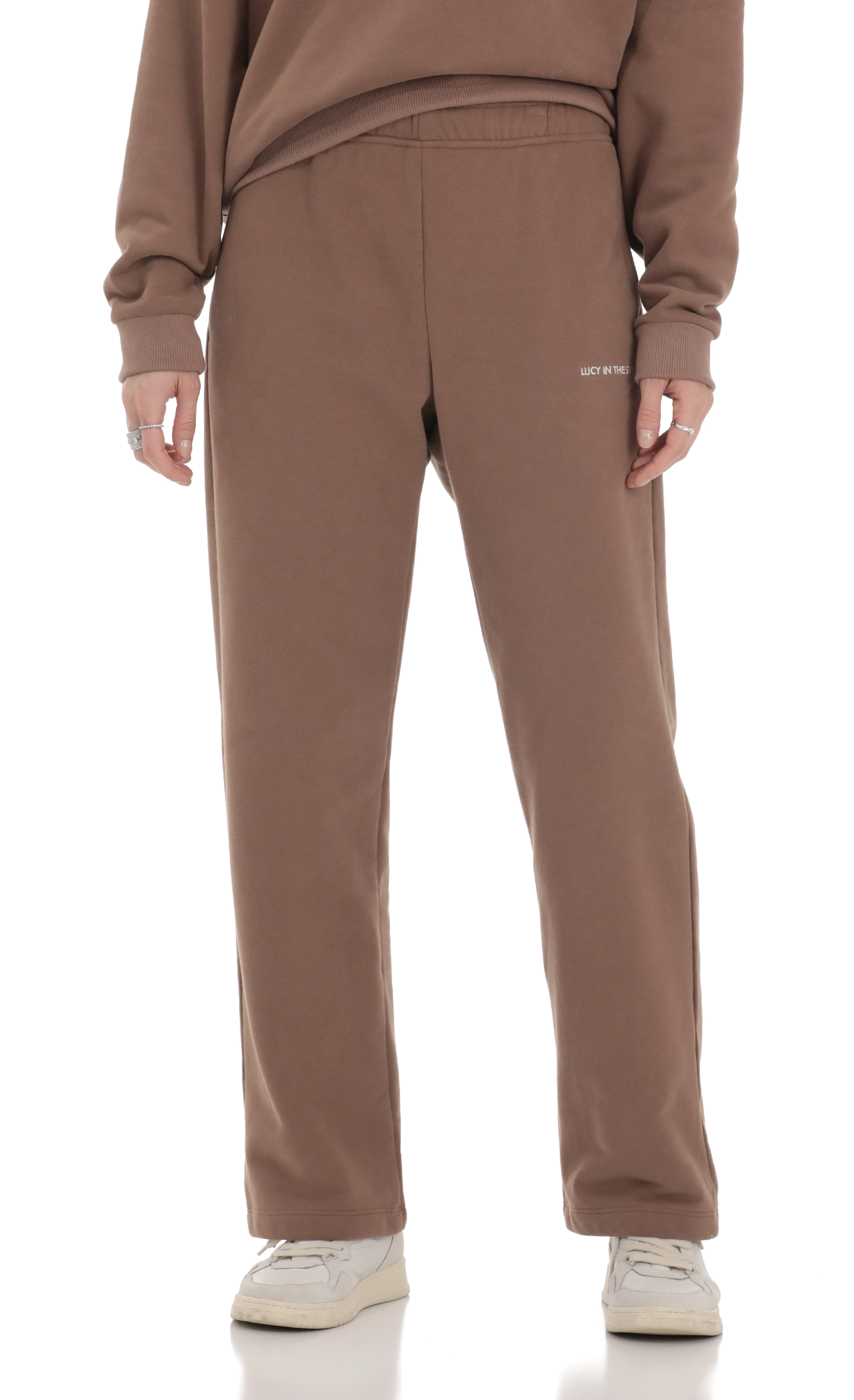 Heart Pocket Sweatpants in Brown-My Sky Diva