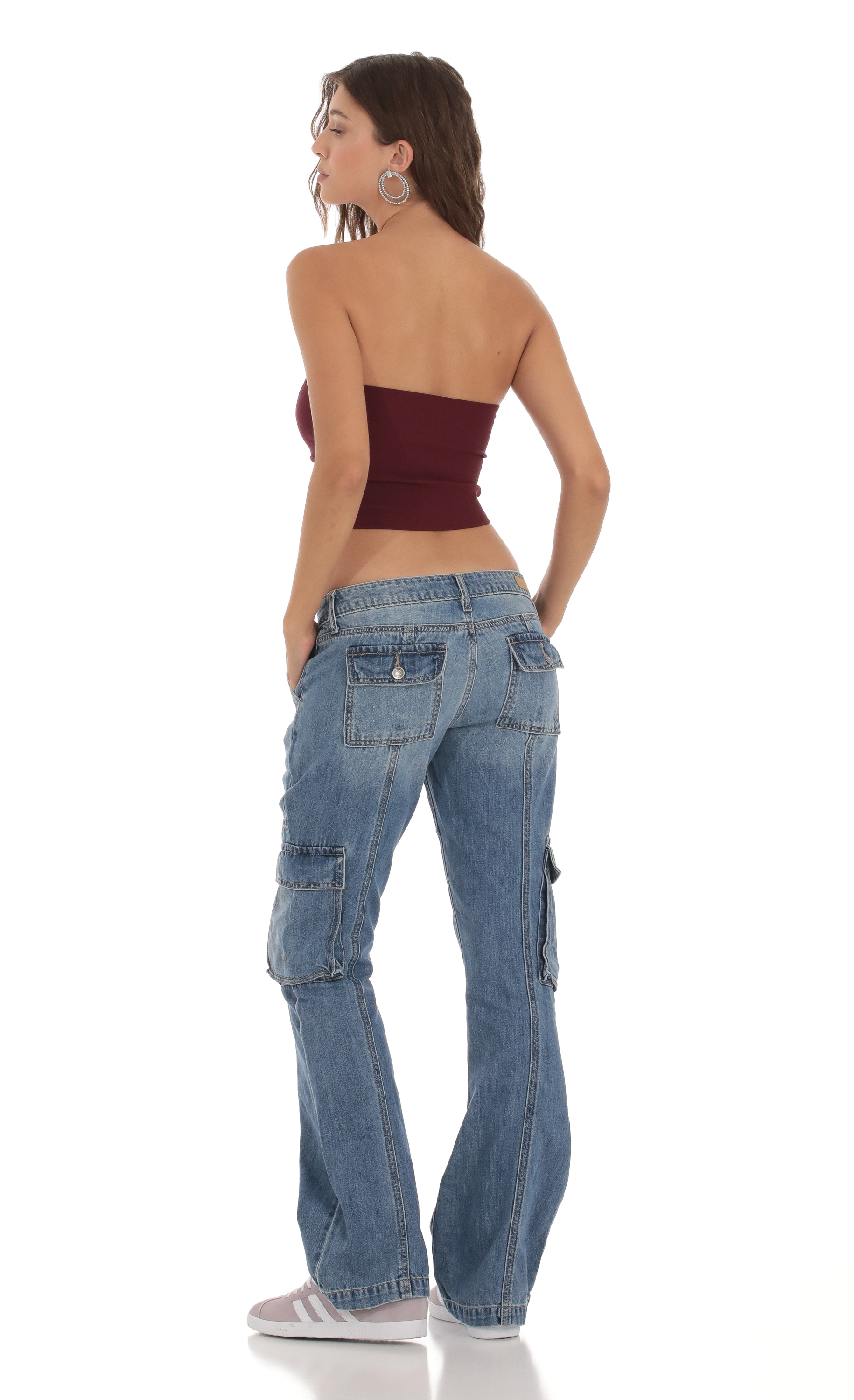 Cargo Jeans in Denim-My Sky Diva