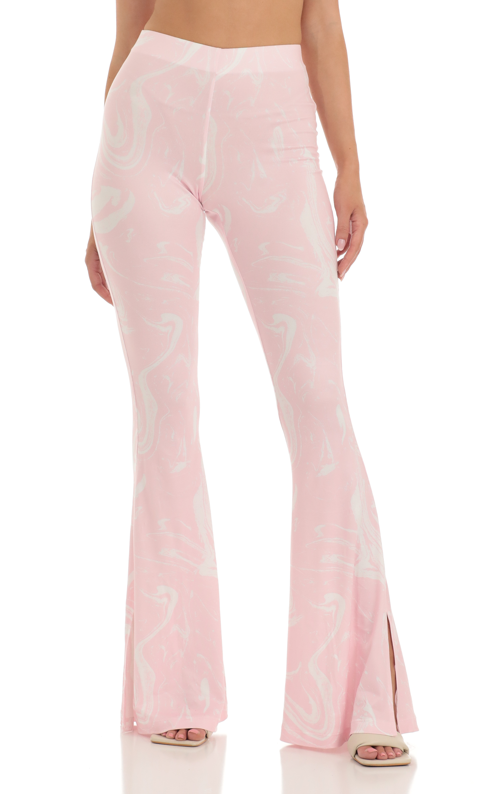 Pant in Swirl Pink Print-My Sky Diva