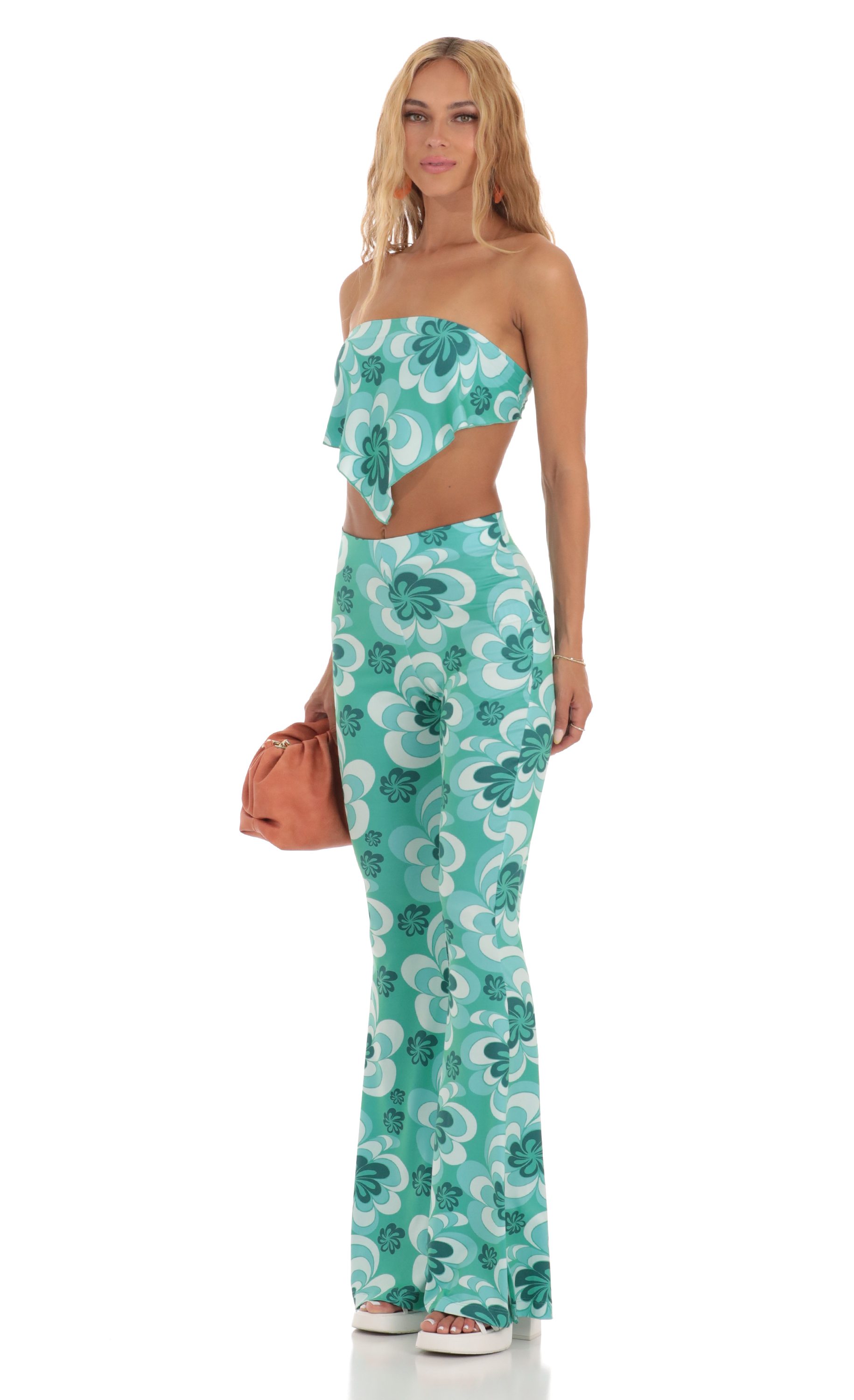 Floral Two Piece Set in Green-My Sky Diva