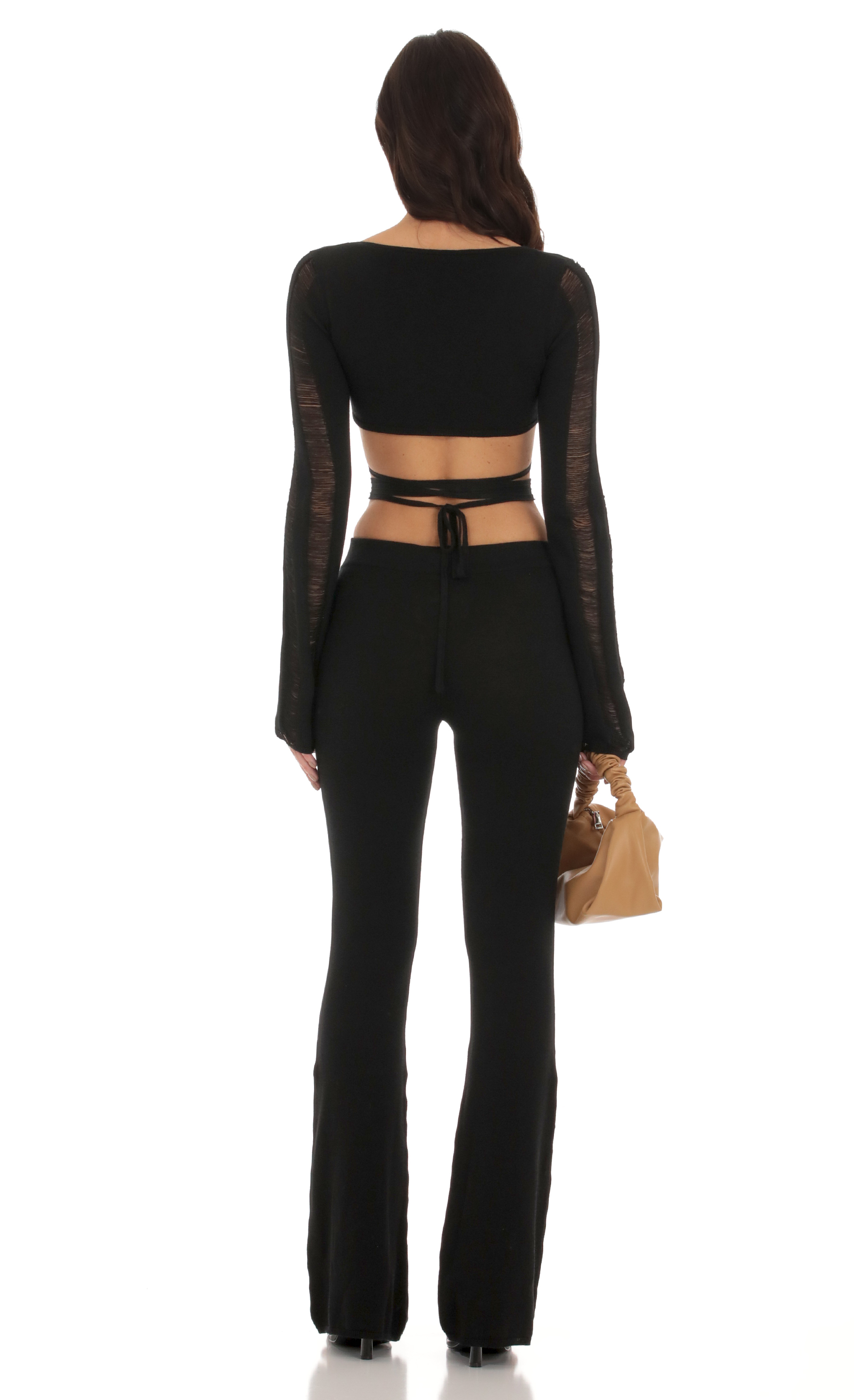 Crochet Wrap Two Piece Set in Black-My Sky Diva