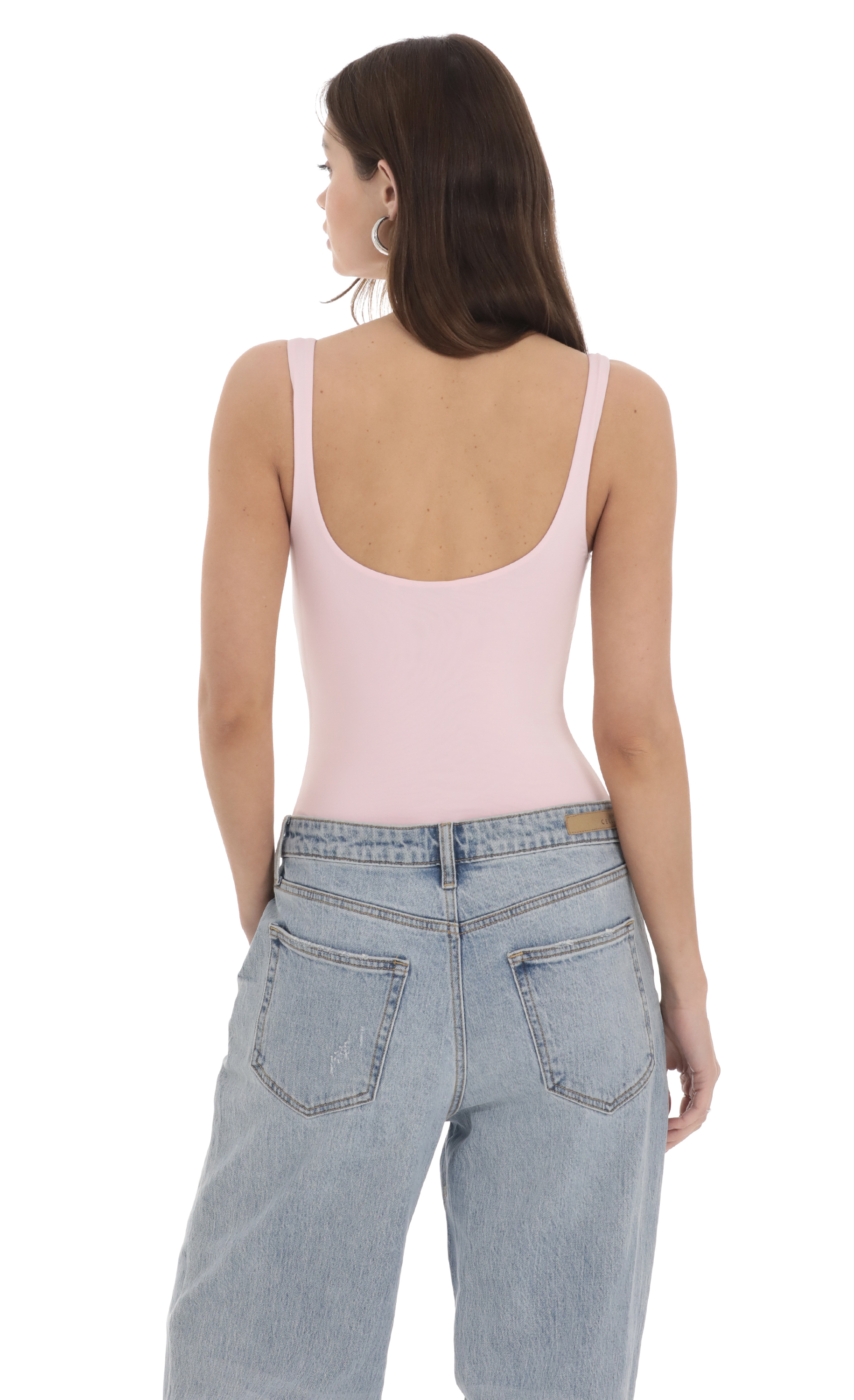 Basic Tank Bodysuit in Pink-My Sky Diva