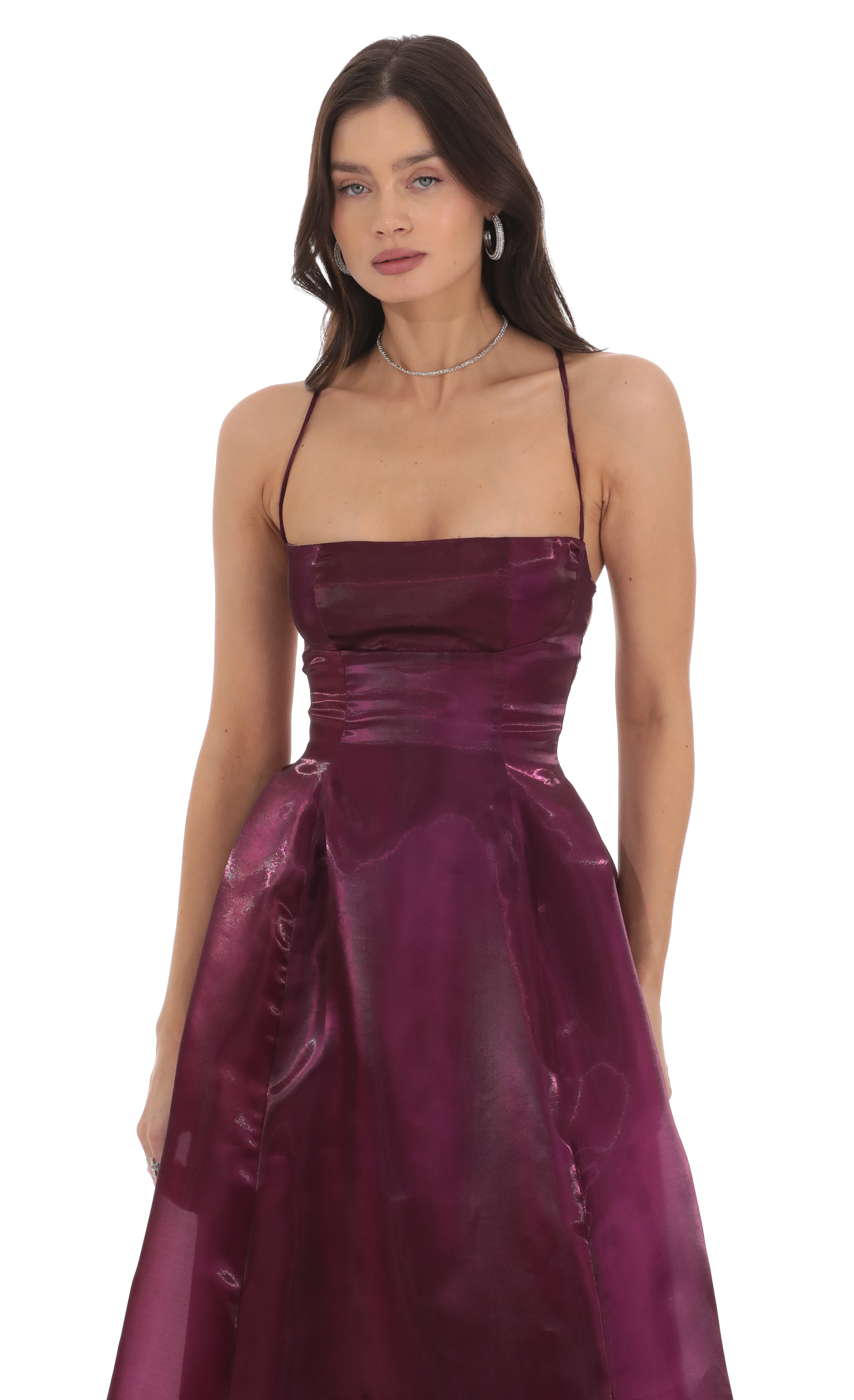 Sheen Fit and Flare Maxi Dress in Purple-My Sky Diva