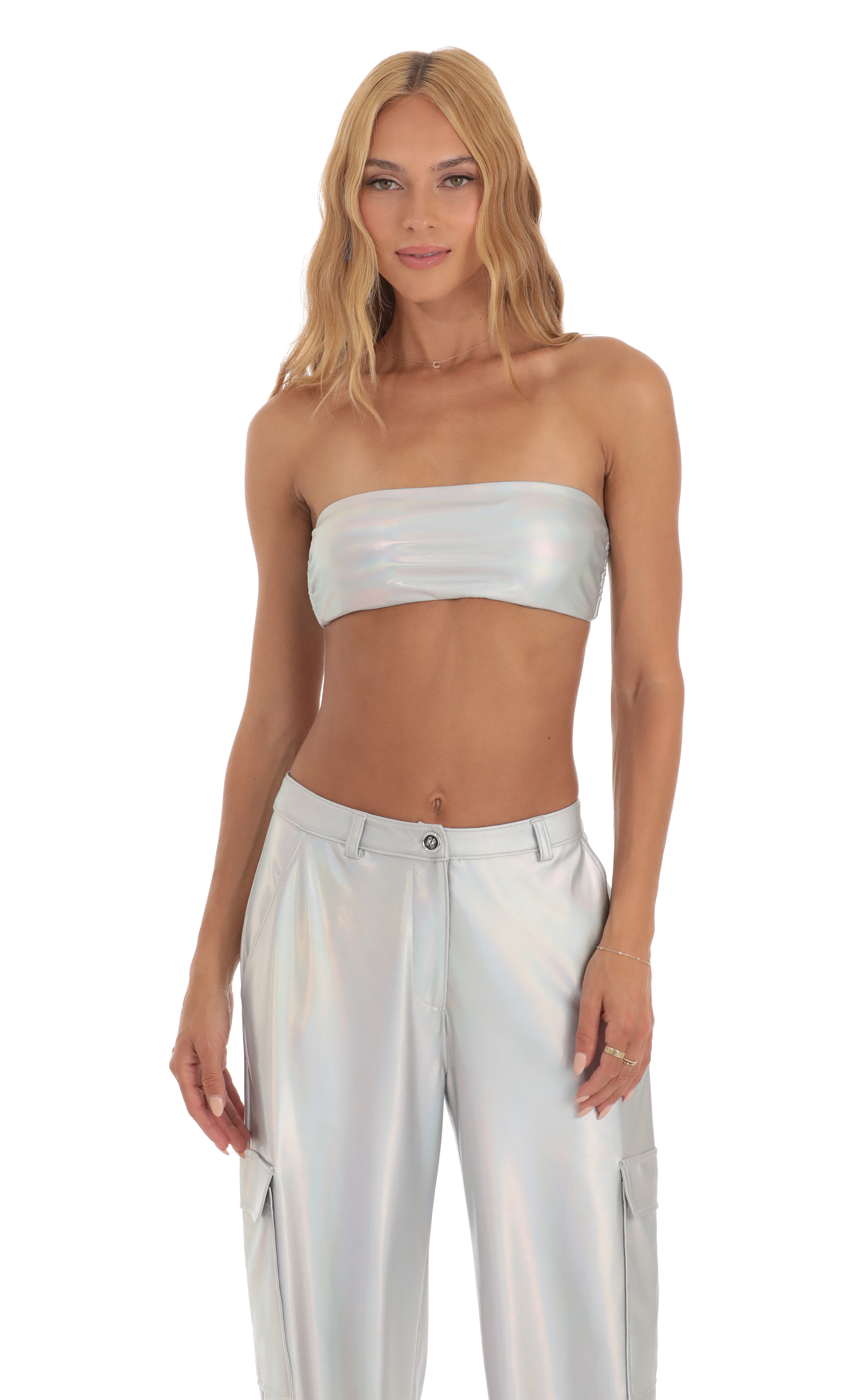 Holographic Pants in Silver-My Sky Diva
