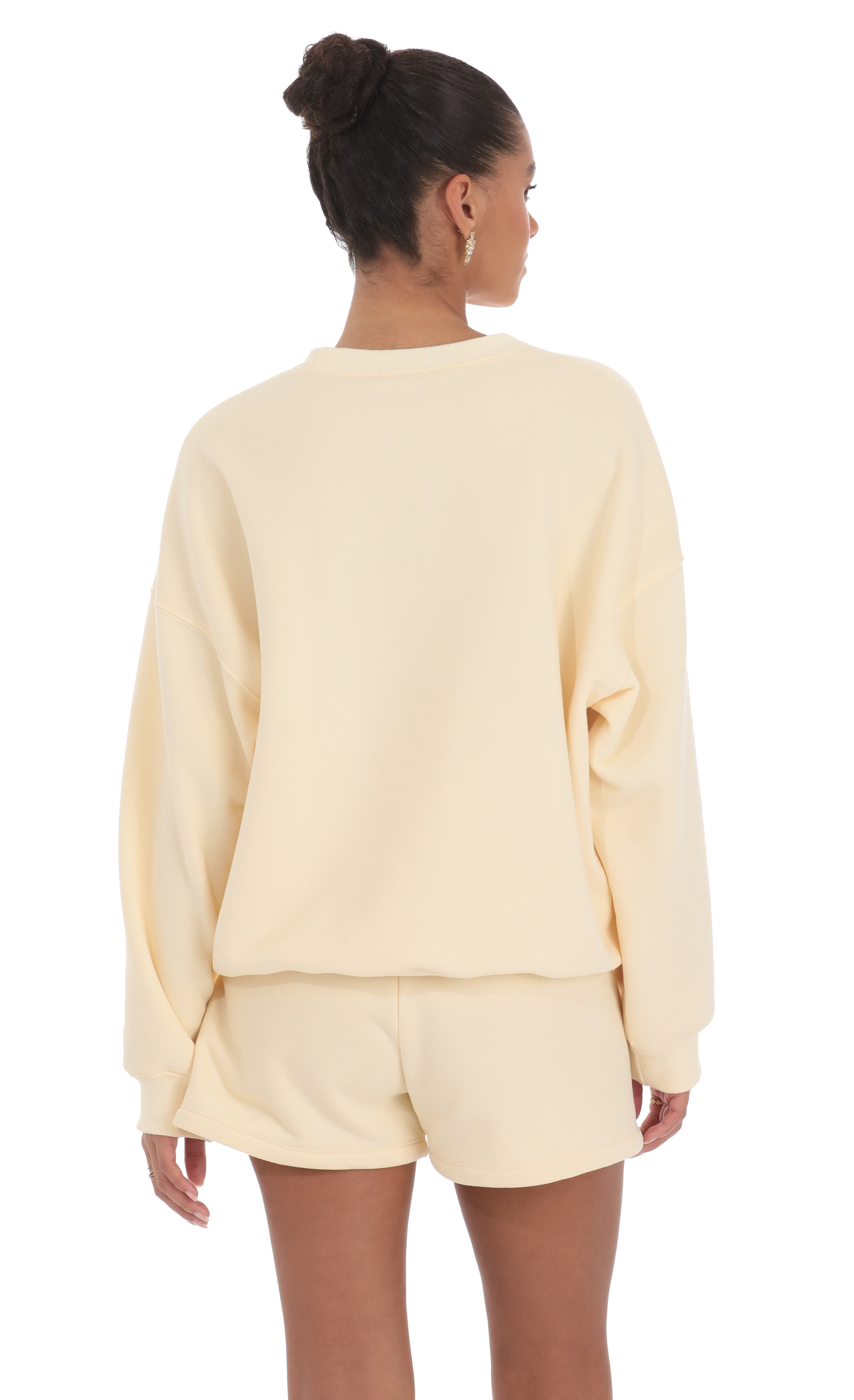 Fleece Oversized Jumper in Cream-My Sky Diva