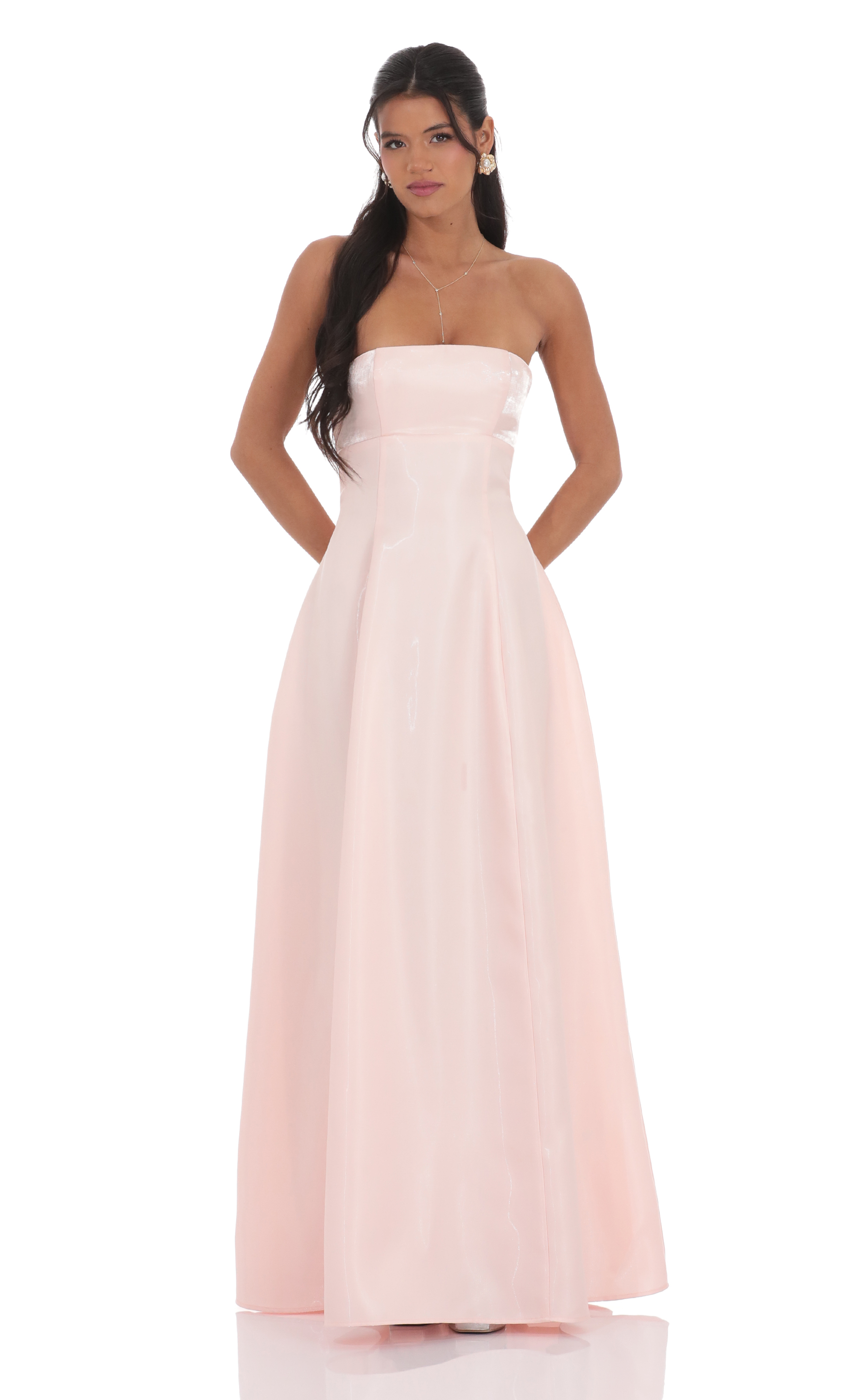 Sheen Empire Waist Maxi Dress in Pink-My Sky Diva