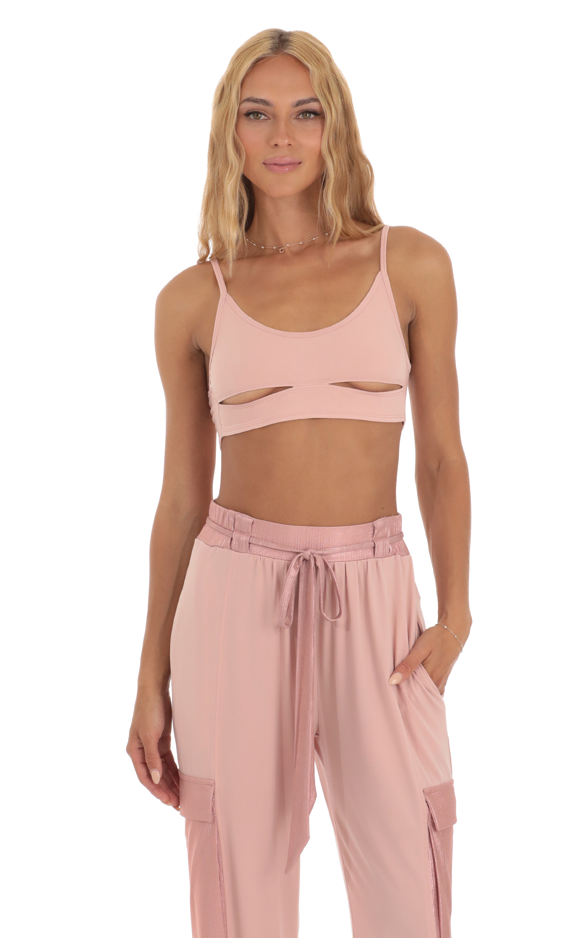 Shimmer Two Piece Set in Pink-My Sky Diva