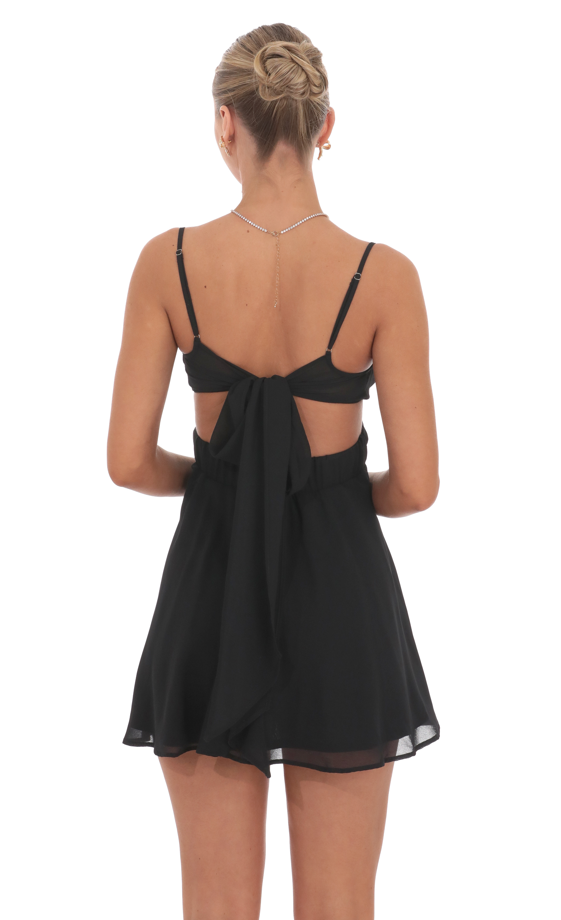 Cutout Fit and Flare Dress in Black-My Sky Diva