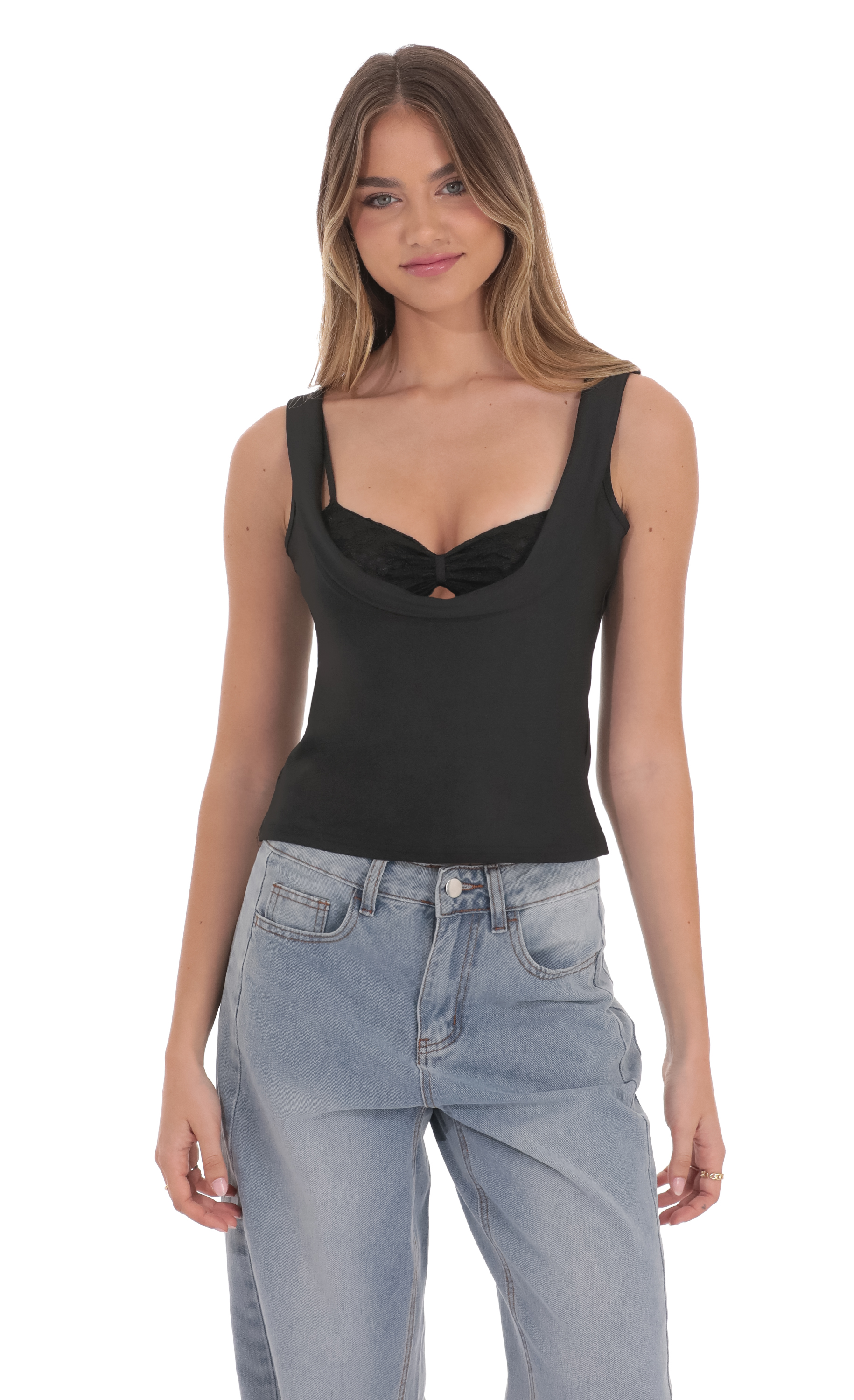 Two Piece Top in Black-My Sky Diva