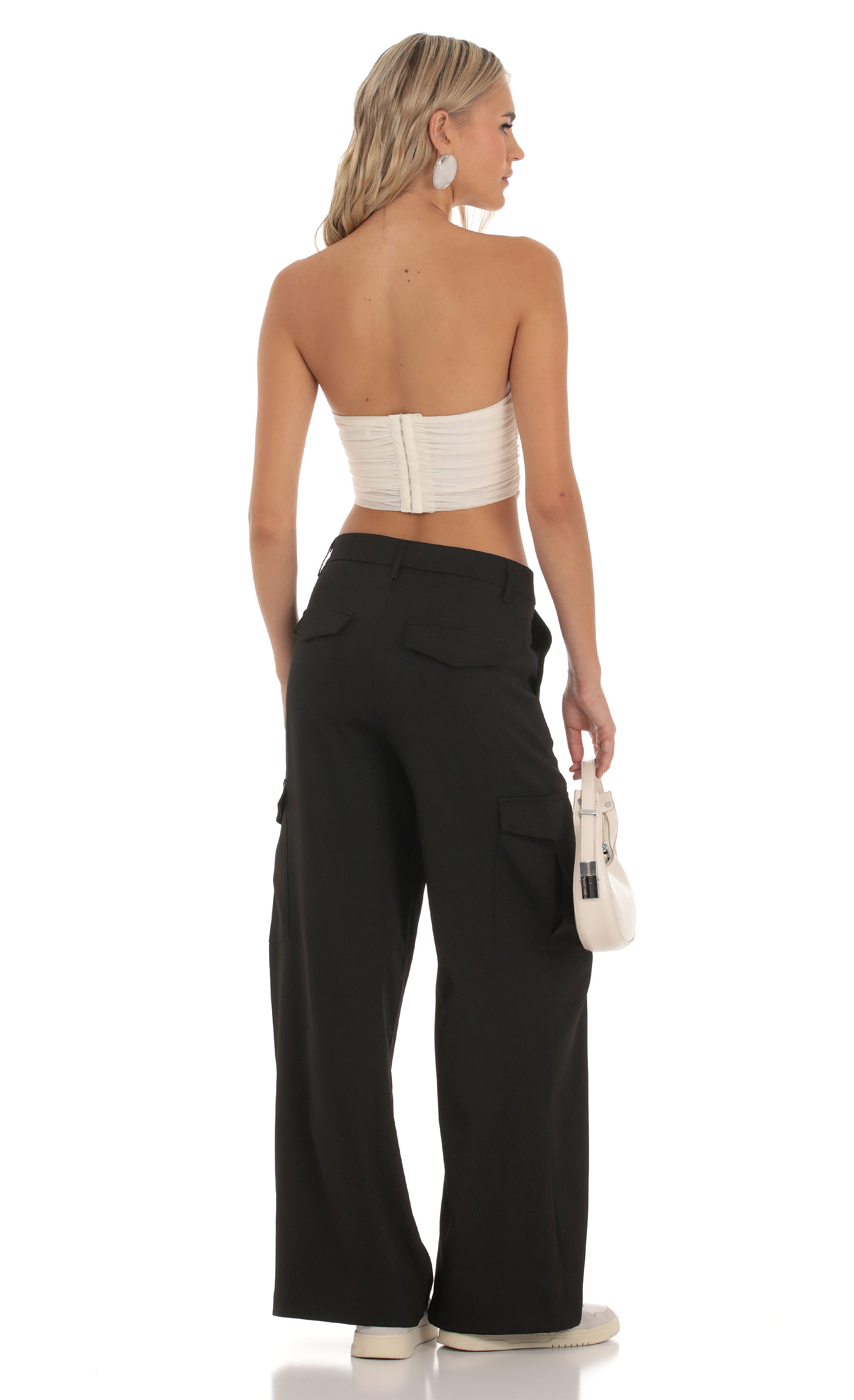 Hecate Wide Leg Cargo Pants in Black-My Sky Diva