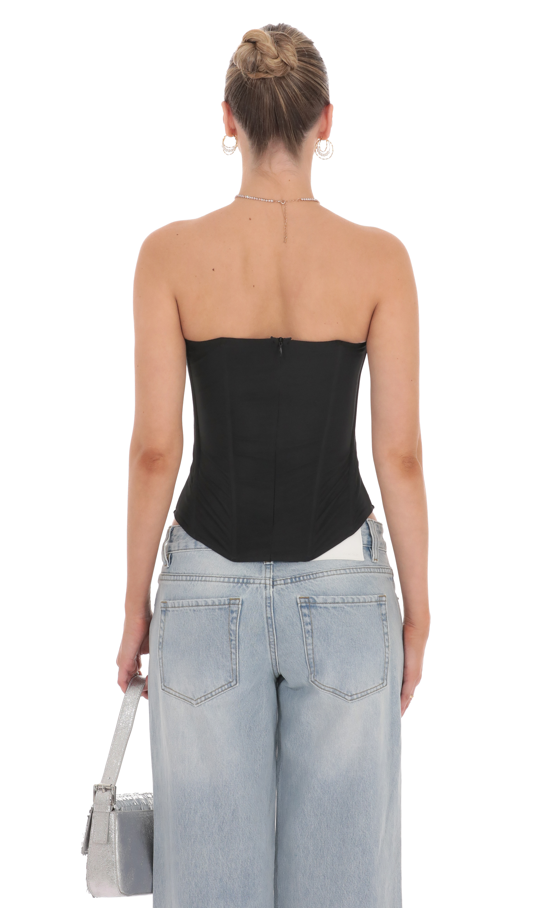 Strapless Corset Top in Black-My Sky Diva