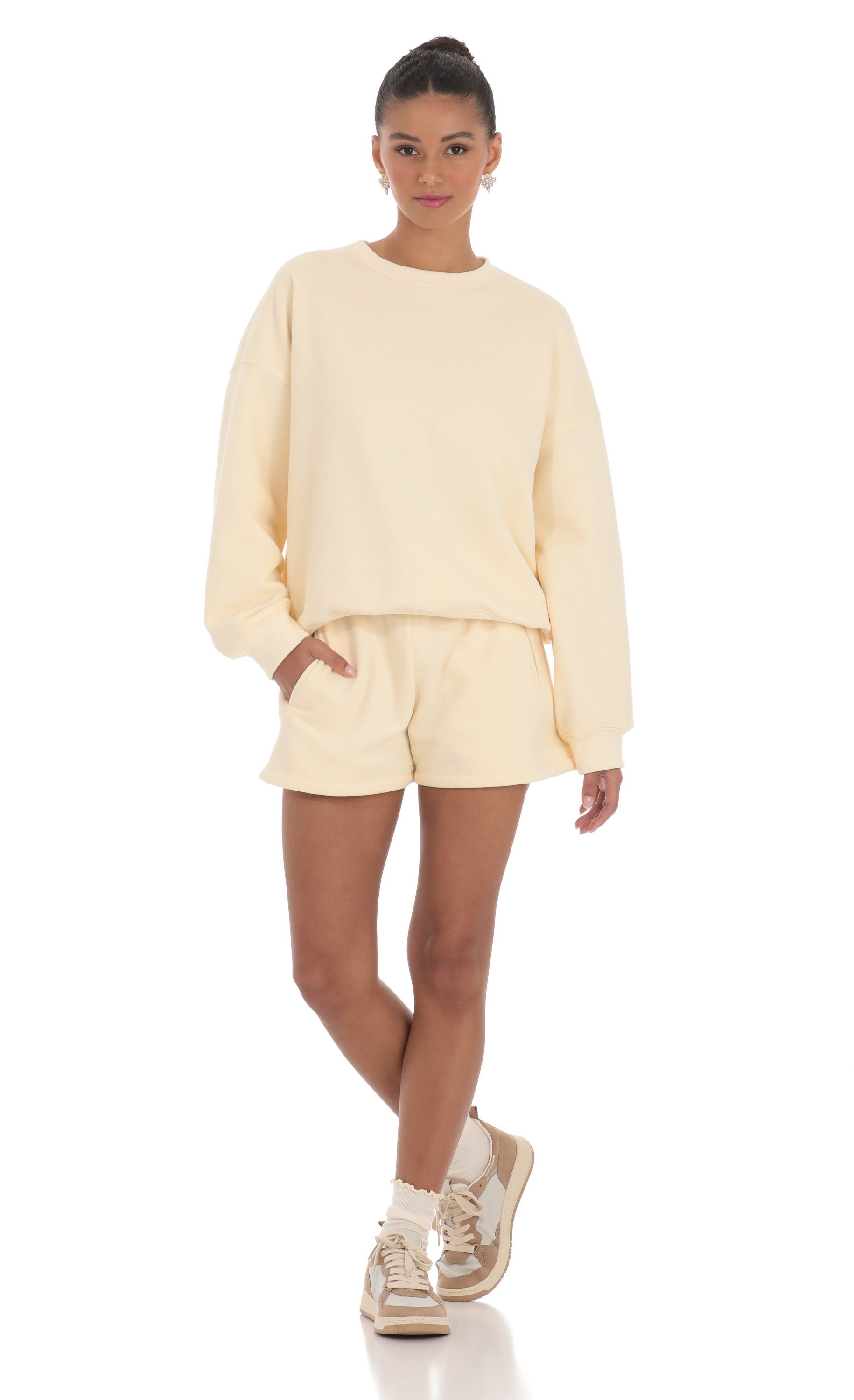 Fleece Oversized Jumper in Cream-My Sky Diva