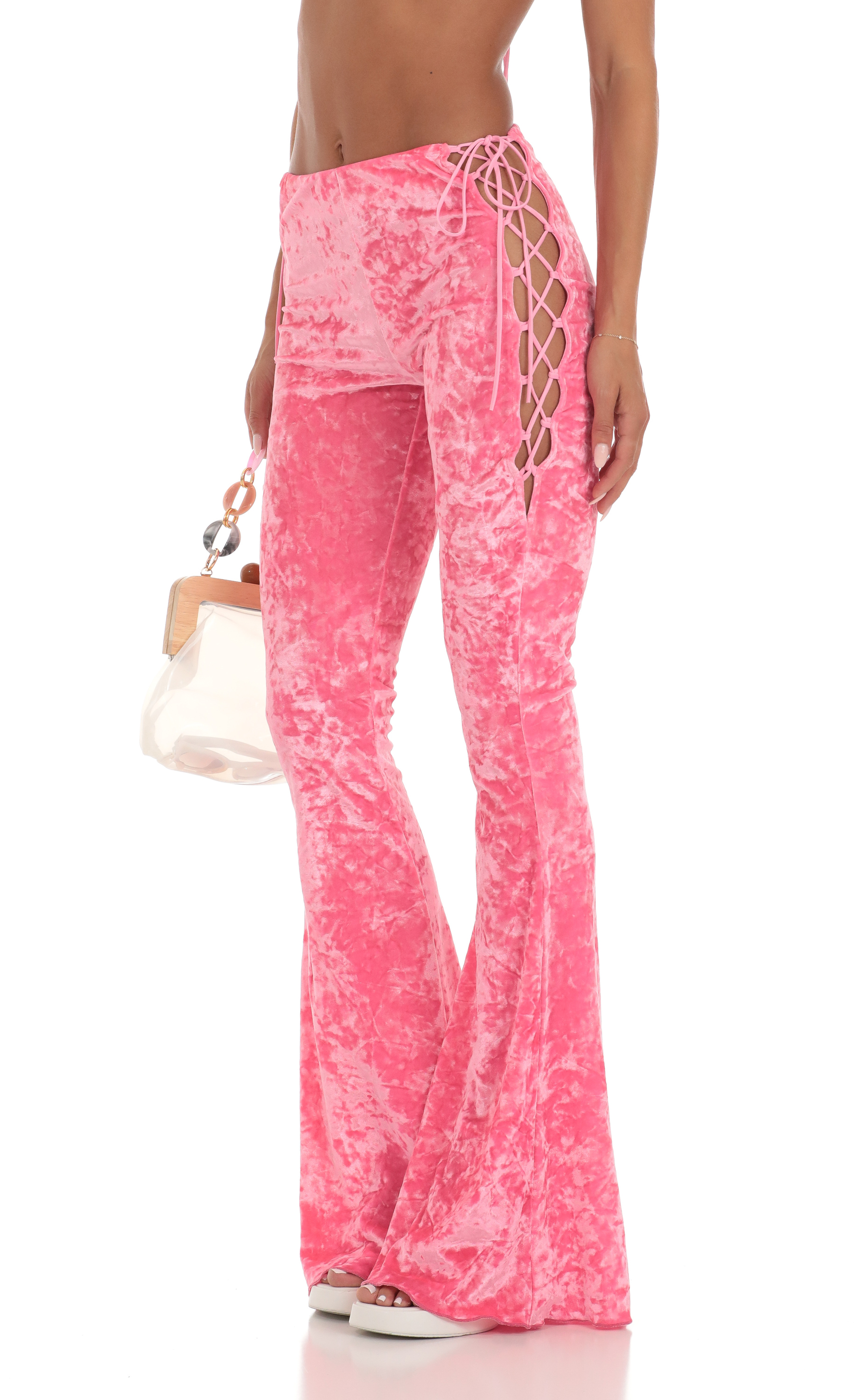 Crushed Velvet Two Piece Set in Pink-My Sky Diva