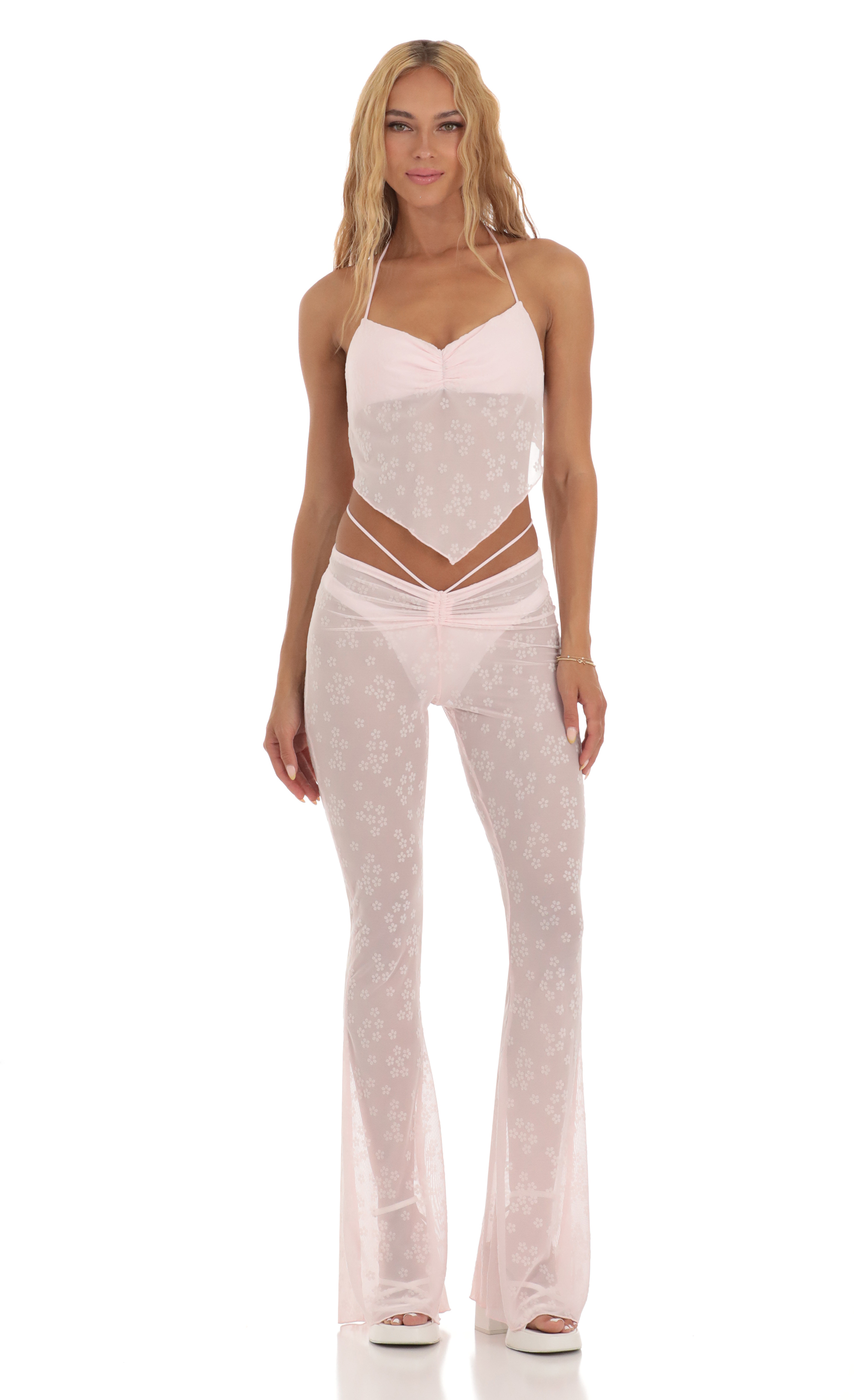 Floral Three Piece Set in Pink-My Sky Diva