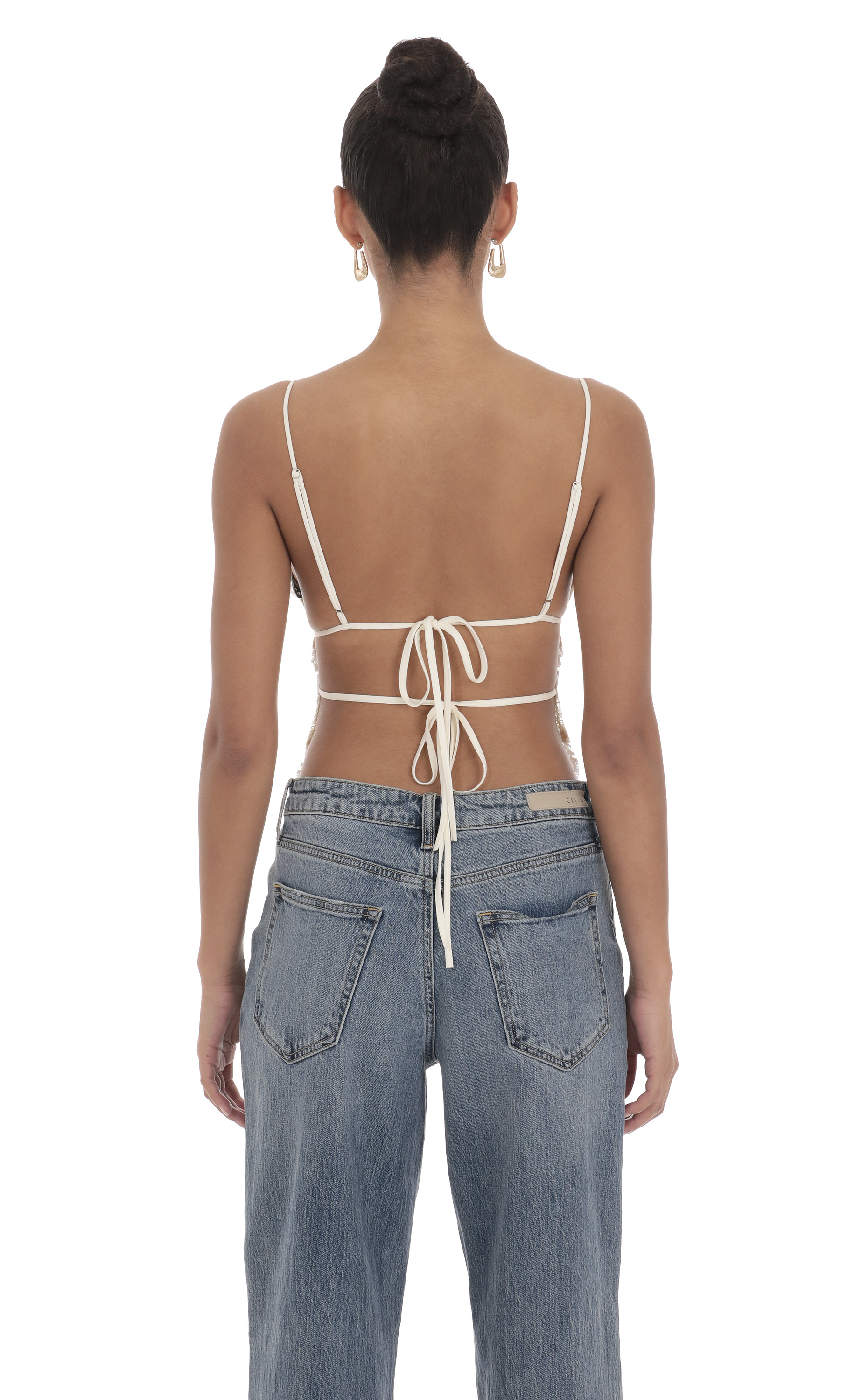 Lace Two-Tone Top in Cream and White-My Sky Diva