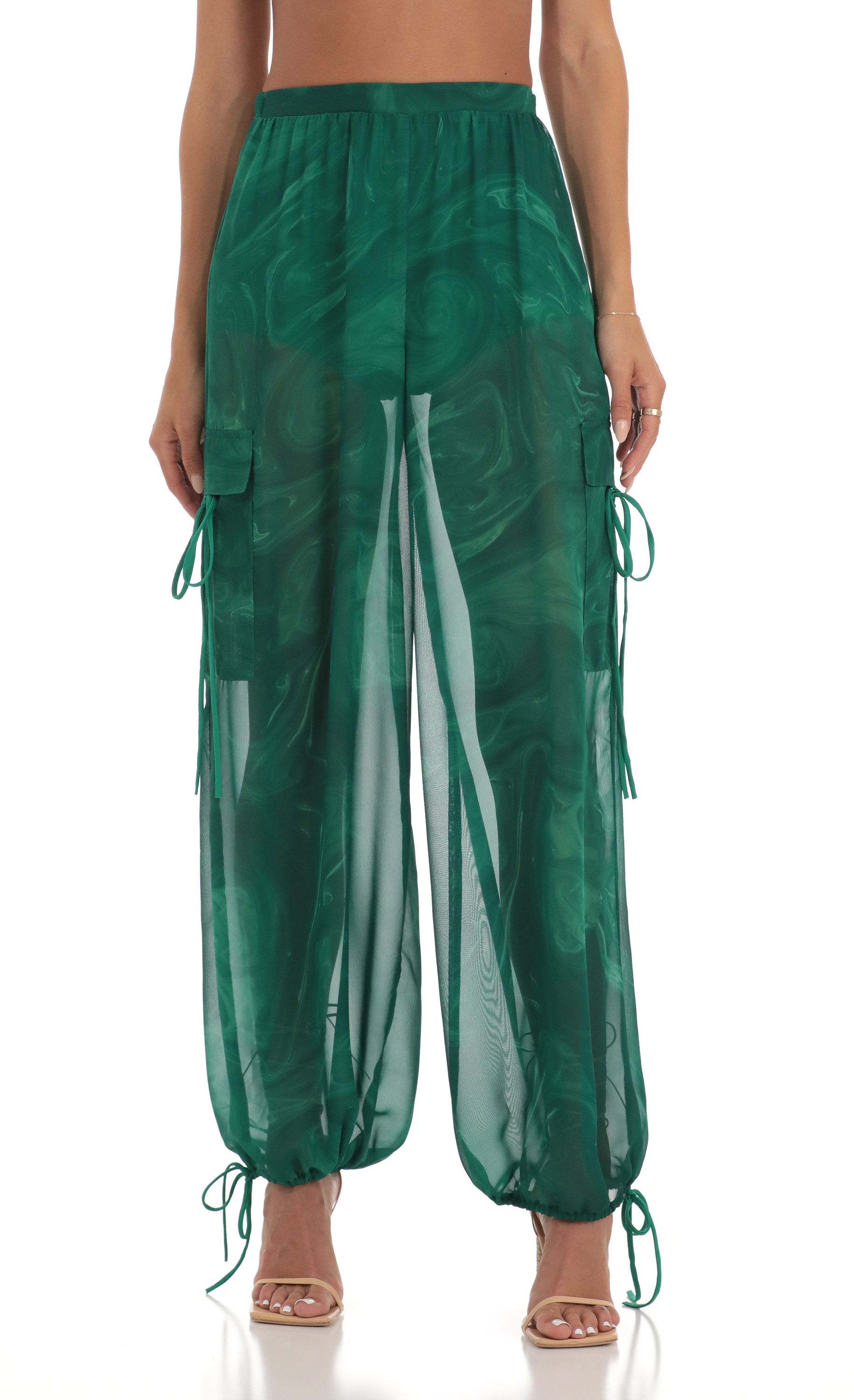 Three Piece Set in Green Swirl-My Sky Diva