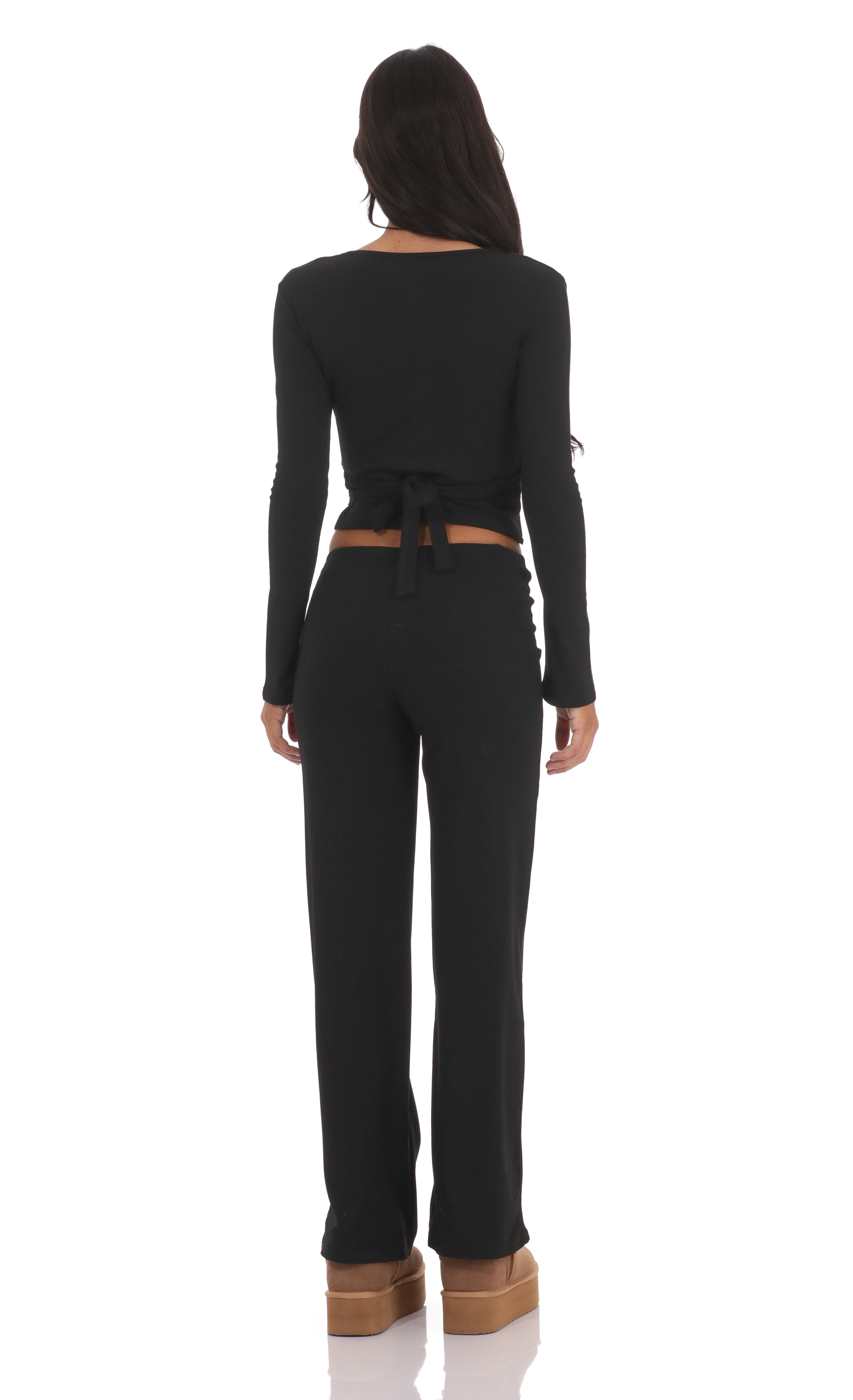 Two Piece Wrap Set in Black-My Sky Diva