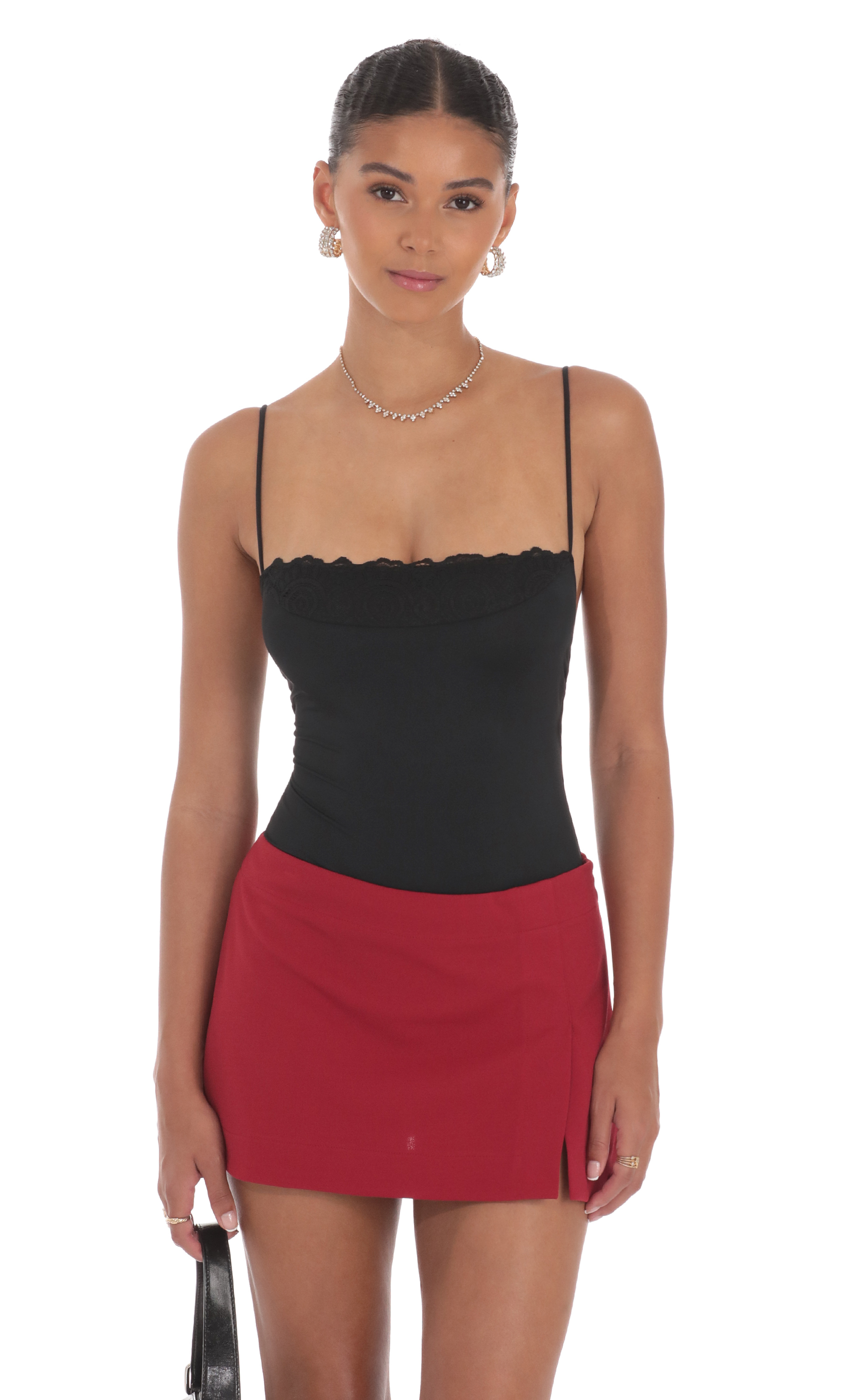 Lace Bust Bodysuit in Black-My Sky Diva