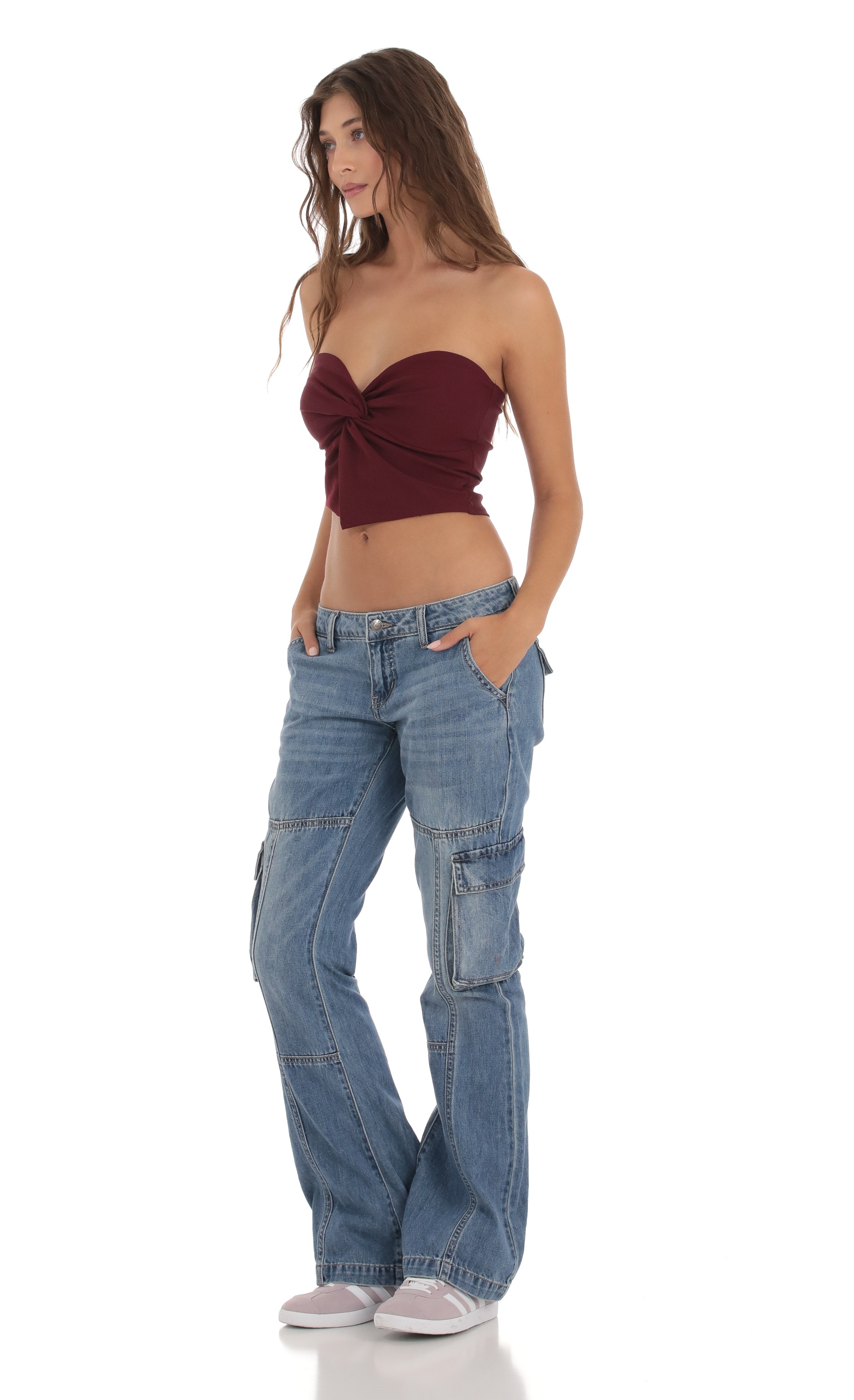 Cargo Jeans in Denim-My Sky Diva