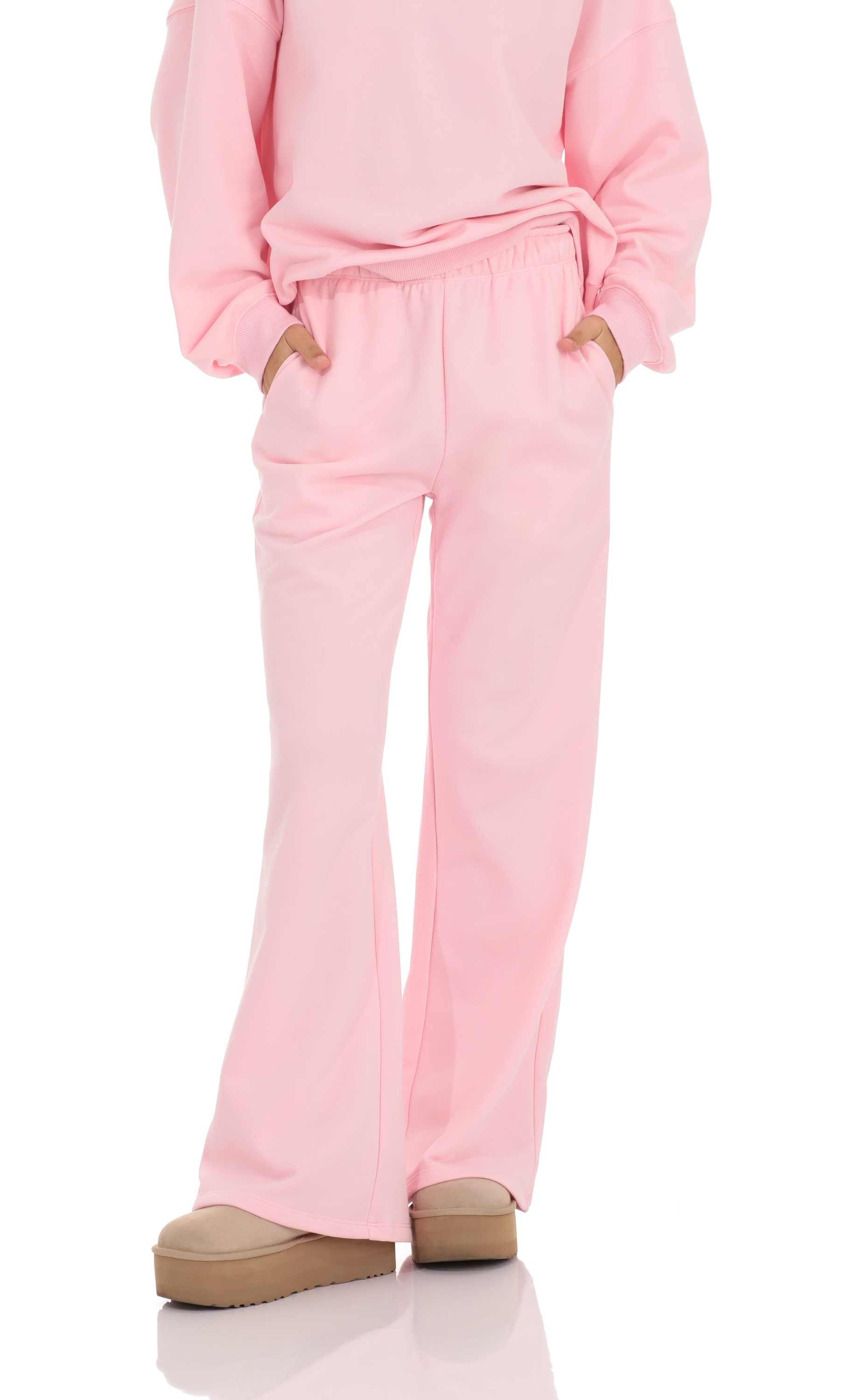 Back Pocket Straight Sweatpants in Pink-My Sky Diva