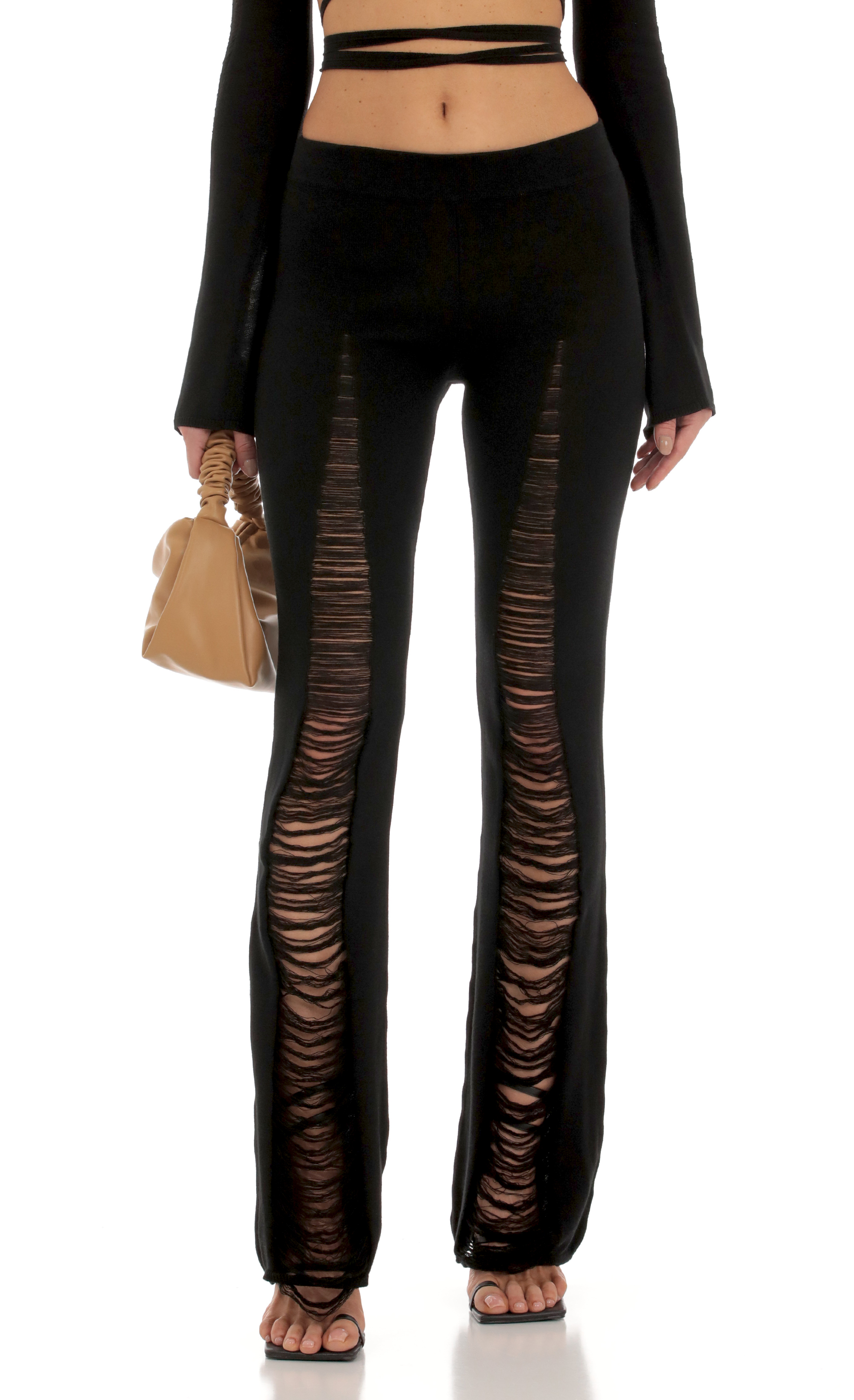 Crochet Wrap Two Piece Set in Black-My Sky Diva