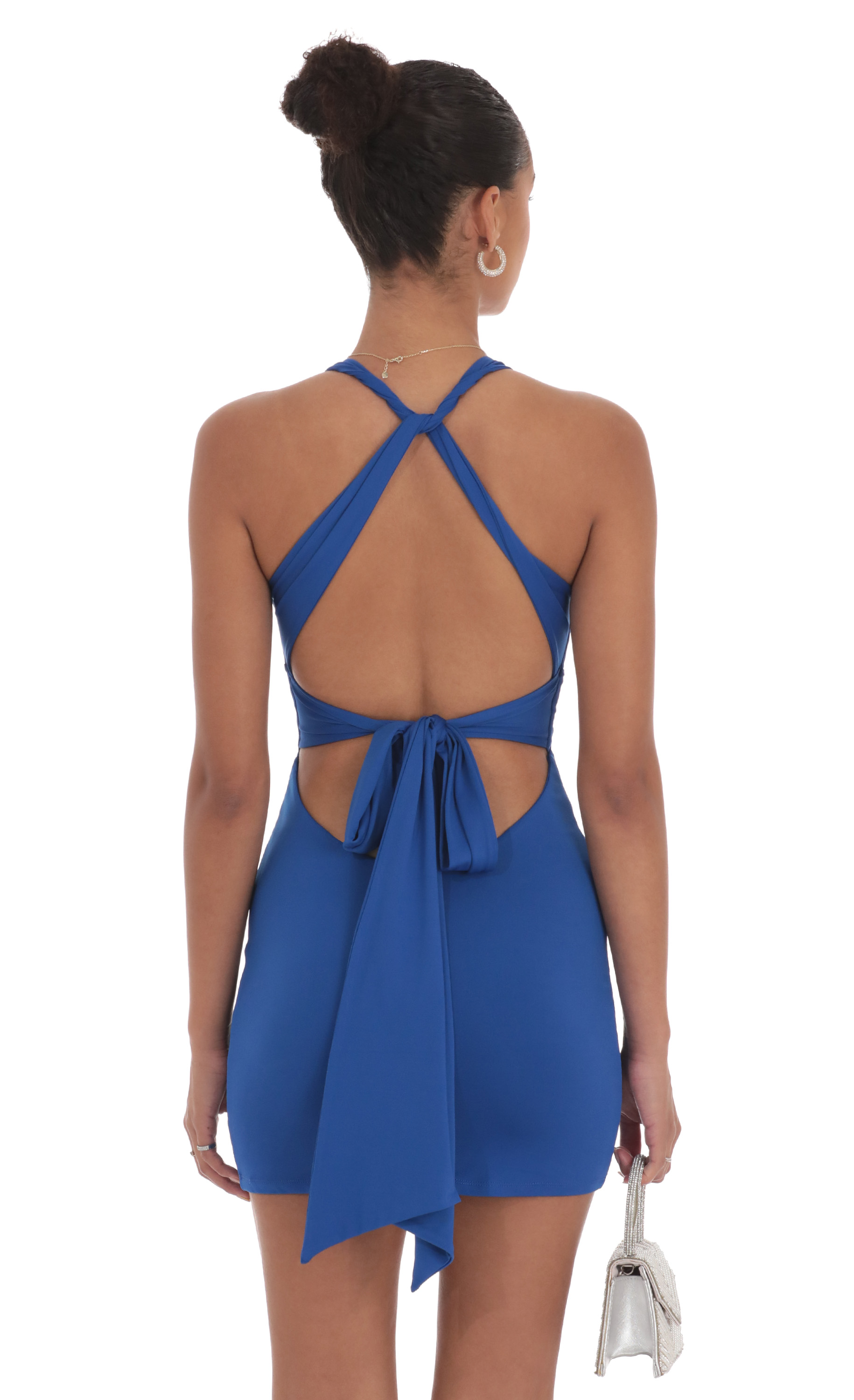 Twist Open Back Dress in Royal Blue-My Sky Diva